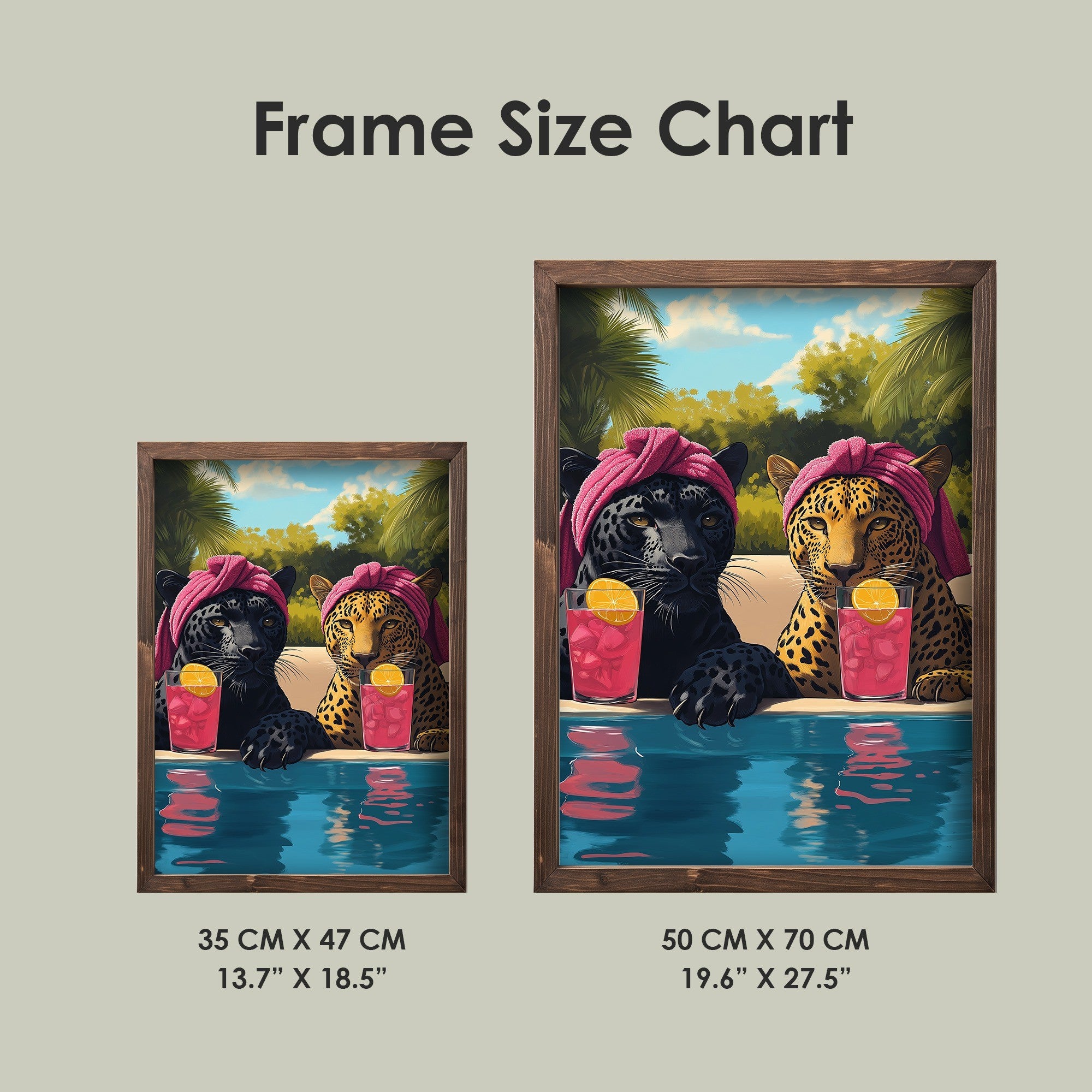 Quadro Decorativo MDF Multicolor com Moldura de Pinho - Impressão UV 35x47cm