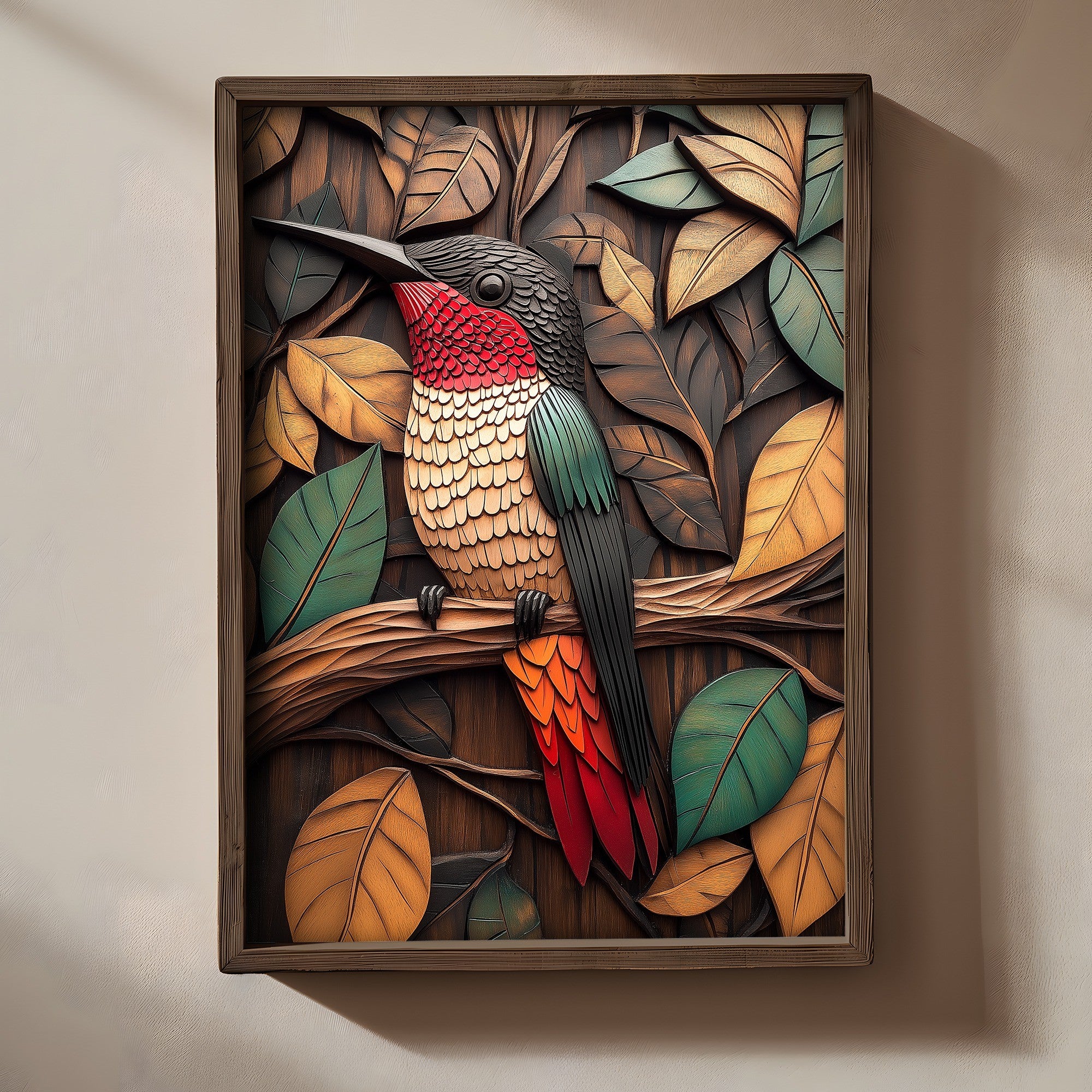 Quadro Decorativo MDF Emoldurado Multicolor TUN070-L - Impressão UV em Madeira de Pinho 35x47cm