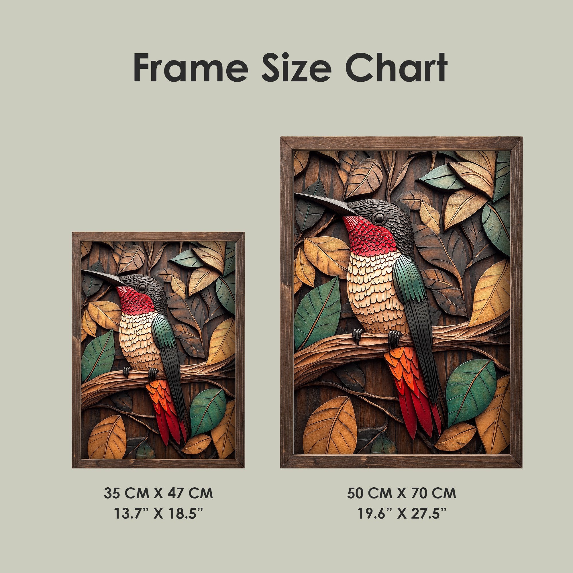 Quadro Decorativo MDF Emoldurado Multicolor TUN070-L - Impressão UV em Madeira de Pinho 35x47cm