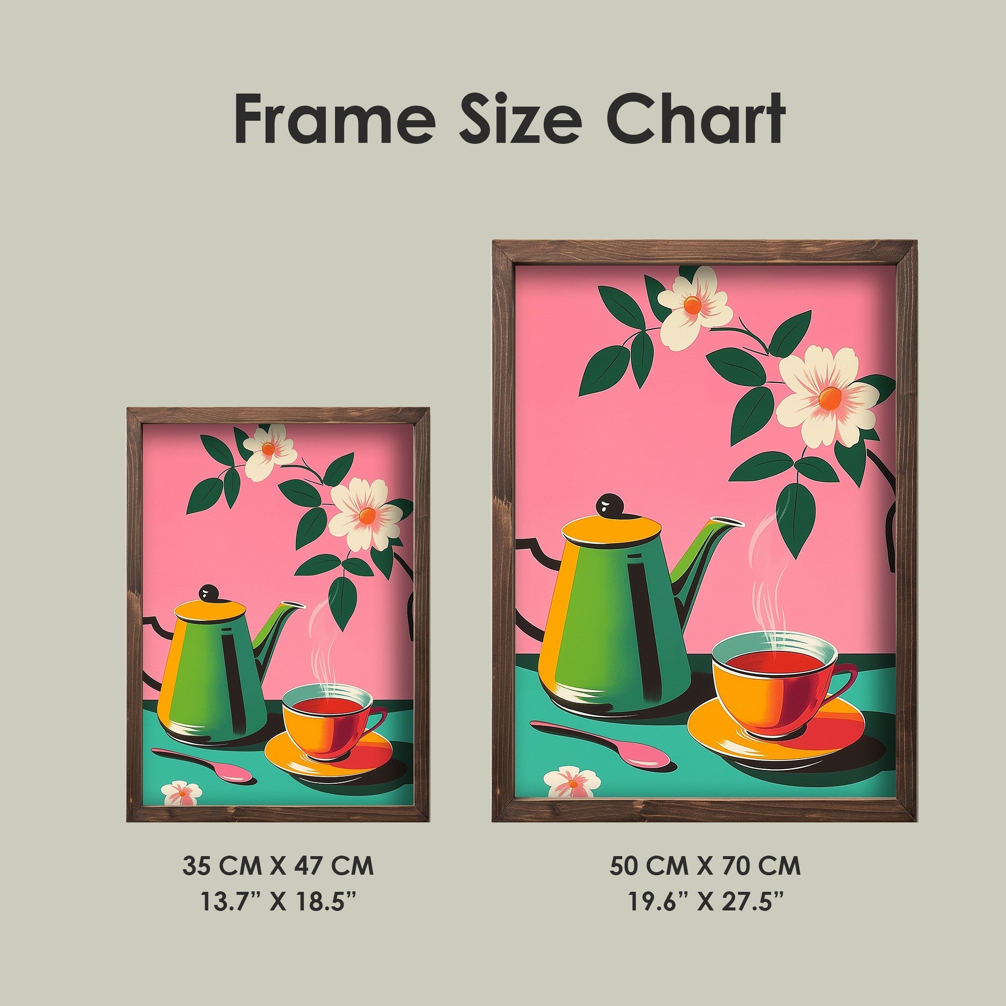 Quadro Decorativo MDF Emoldurado Multicolor 35x47cm - Impressão UV em Madeira de Pinho