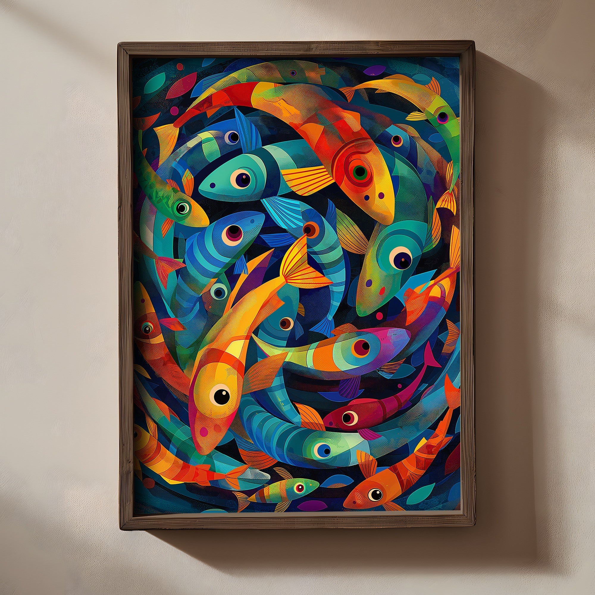 Quadro Decorativo MDF Emoldurado Multicolor TUN076-L - Impressão UV em Madeira de Pinho 35x47cm