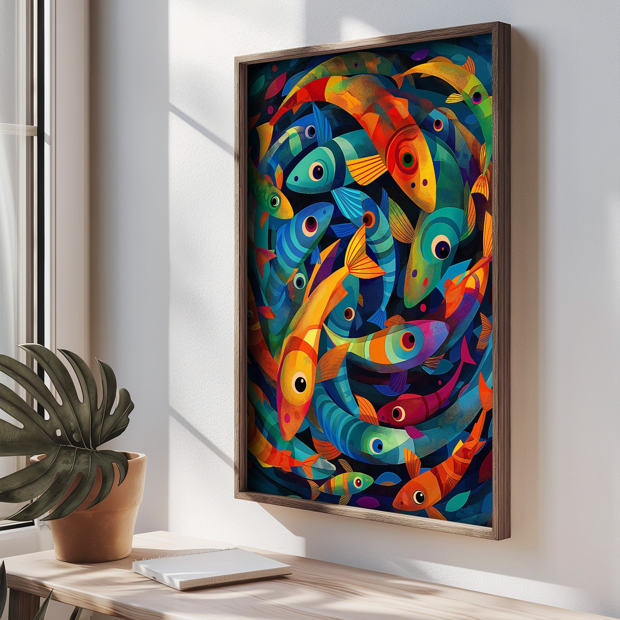 Quadro Decorativo MDF Emoldurado Multicolor TUN076-L - Impressão UV em Madeira de Pinho 35x47cm