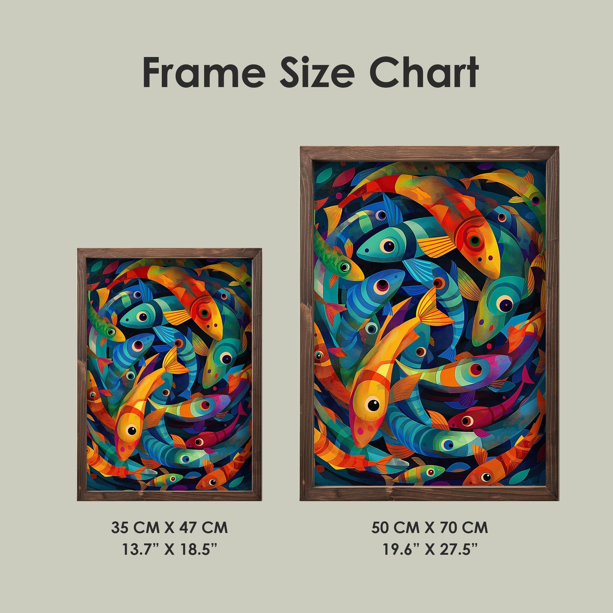 Quadro Decorativo MDF Emoldurado Multicolor TUN076-L - Impressão UV em Madeira de Pinho 35x47cm