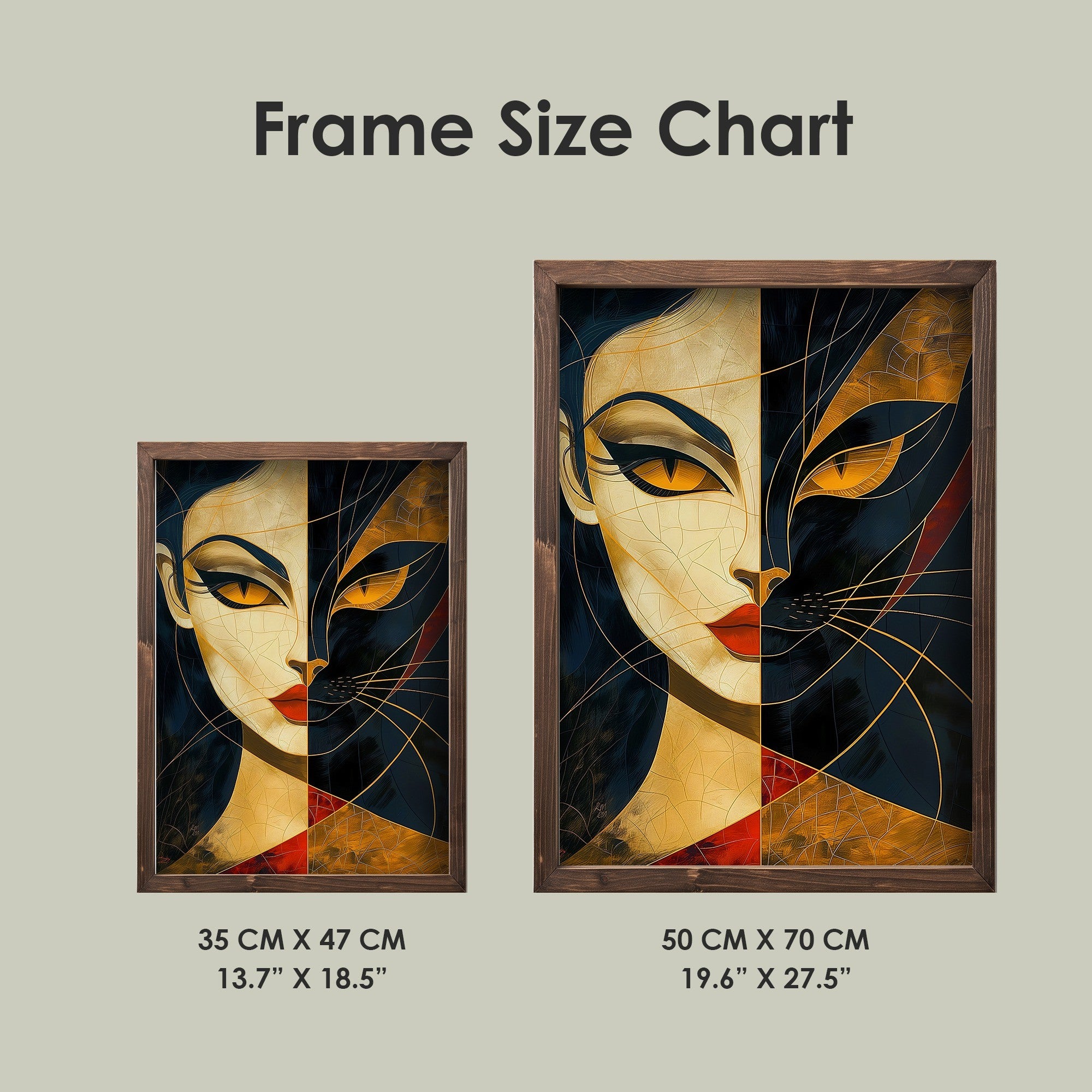 Quadro Decorativo MDF Emoldurado Multicolor TUN079-L - Impressão UV em Madeira de Pinho 35x47cm