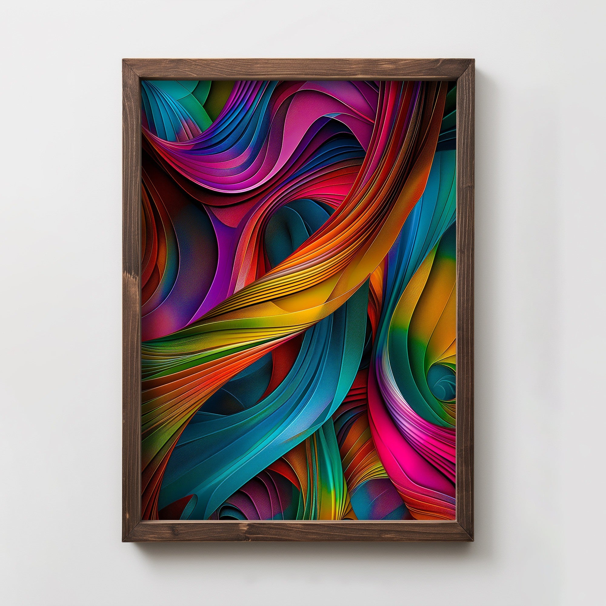 Quadro Decorativo MDF Emoldurado Multicolor 35x47cm - Impressão UV em Madeira de Pinho