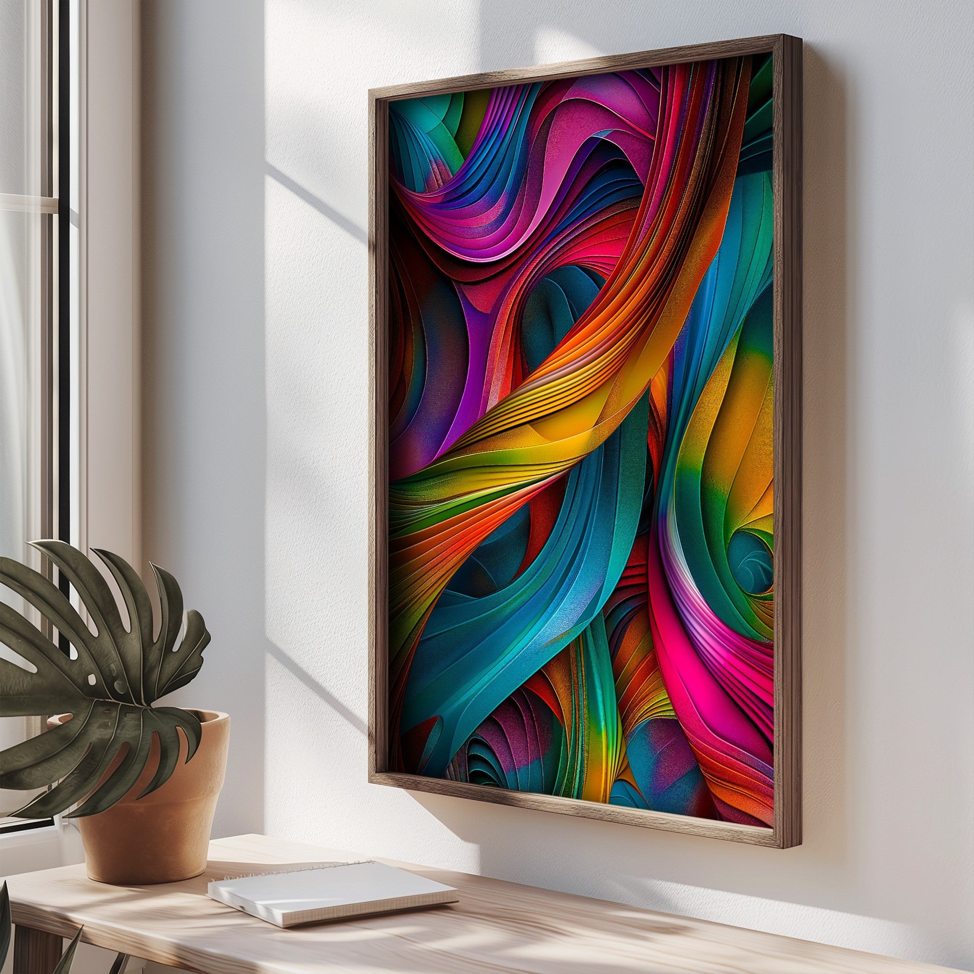 Quadro Decorativo MDF Emoldurado Multicolor 35x47cm - Impressão UV em Madeira de Pinho