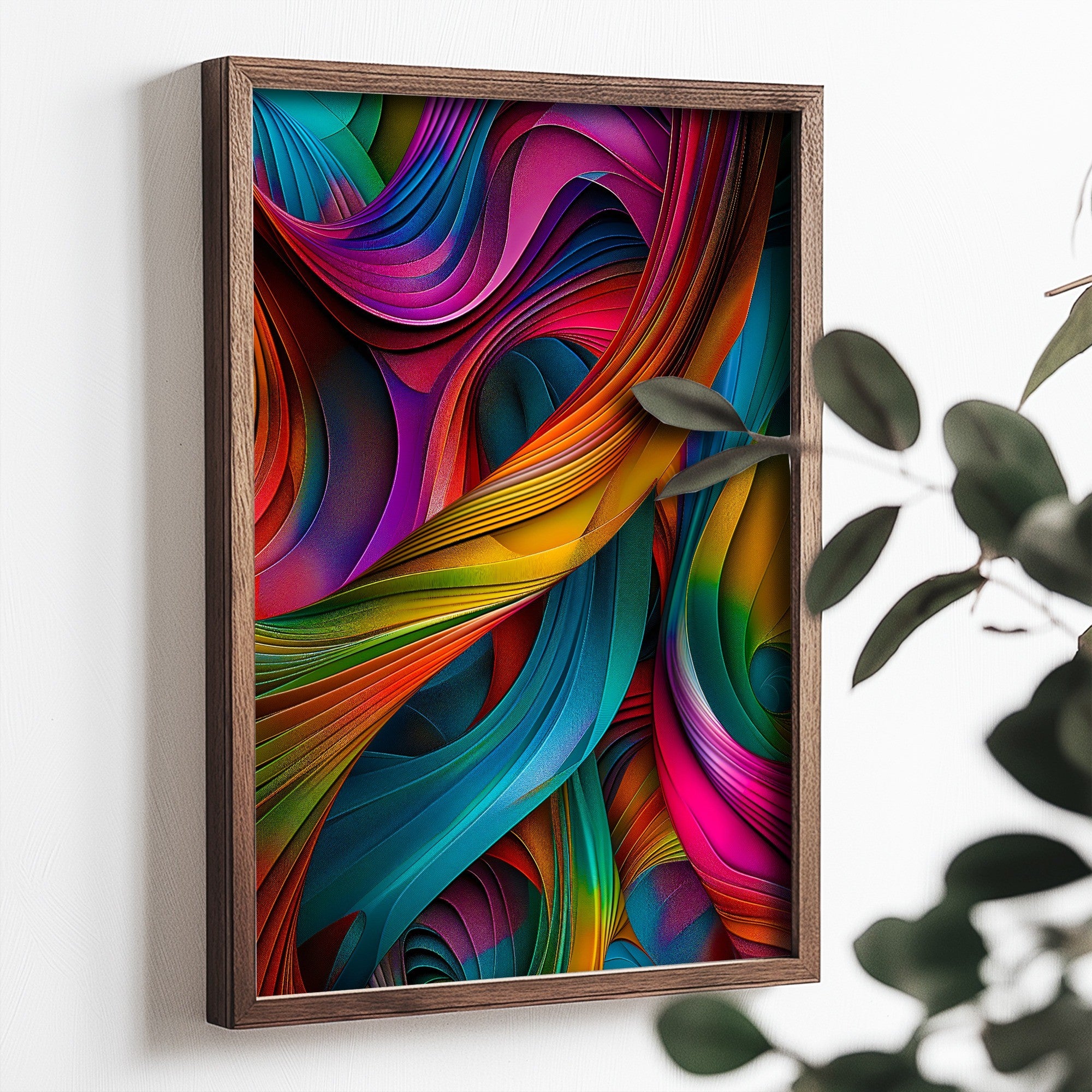 Quadro Decorativo MDF Emoldurado Multicolor 35x47cm - Impressão UV em Madeira de Pinho