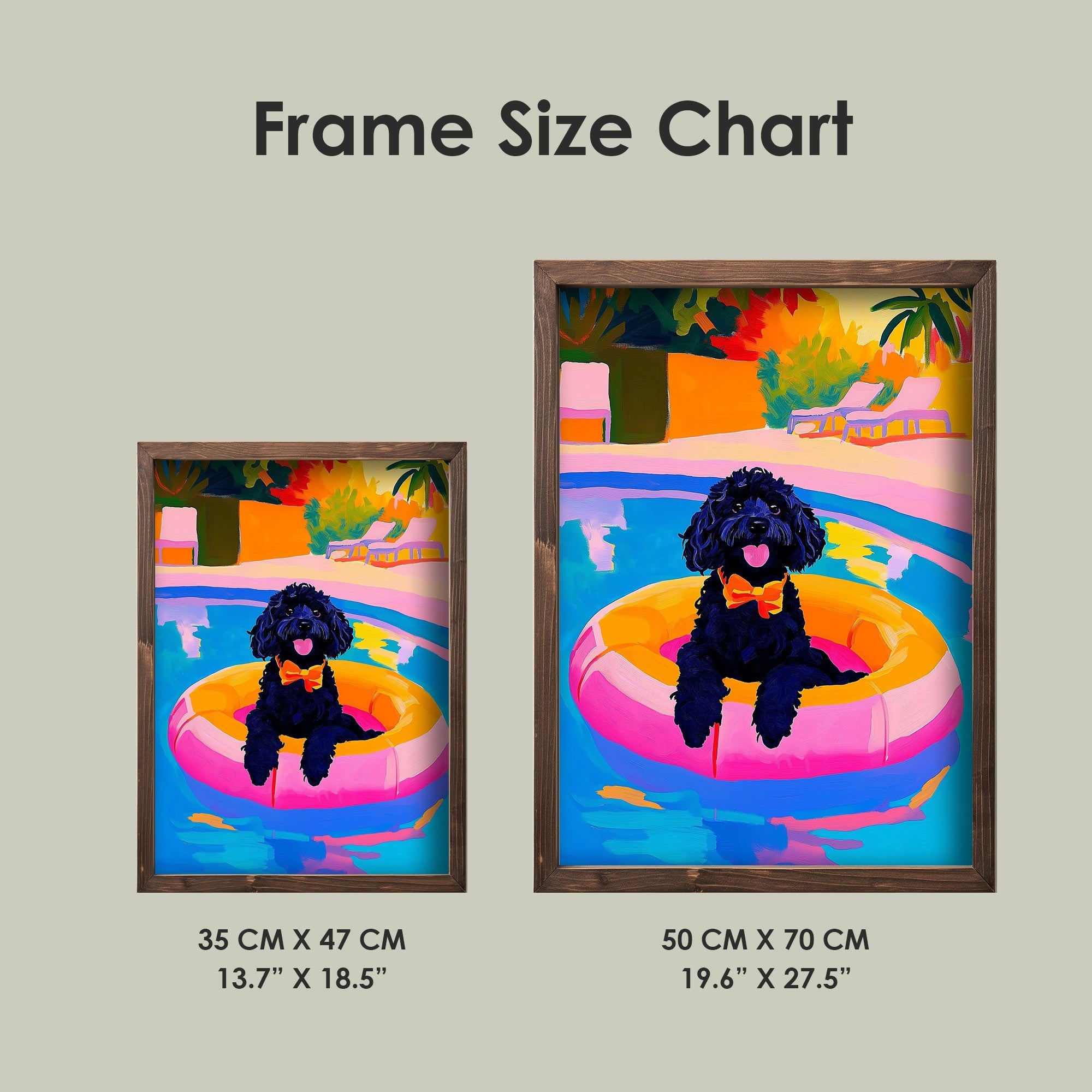 Quadro Decorativo MDF Emoldurado Multicolor 35x47cm - Impressão UV em Madeira de Pinho