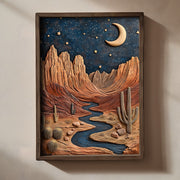 Quadro Decorativo MDF Emoldurado Multicolor 35x47cm - Impressão UV em Madeira de Pinho