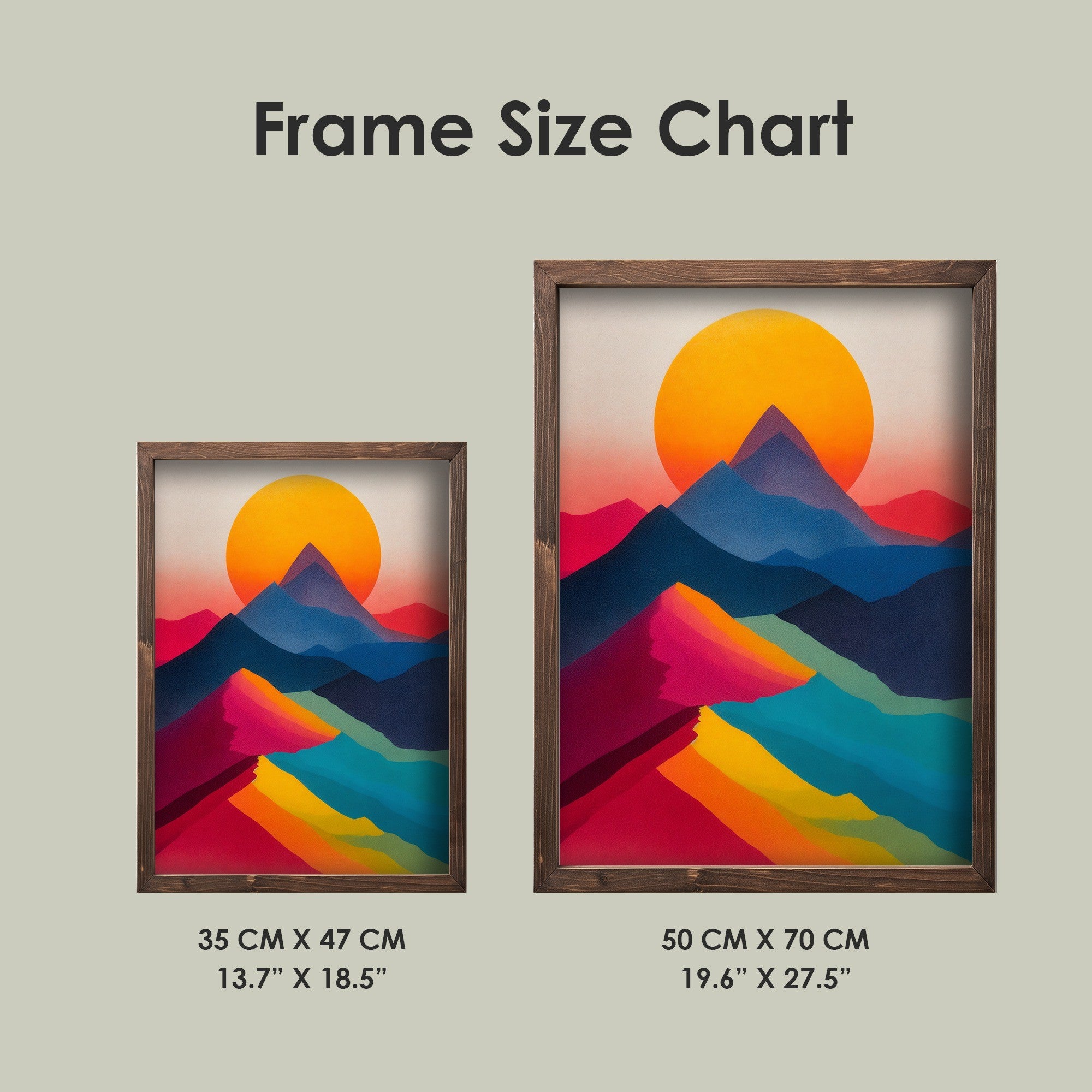 Quadro Decorativo MDF Emoldurado Multicolor 35x47cm - Impressão UV em Madeira de Pinho