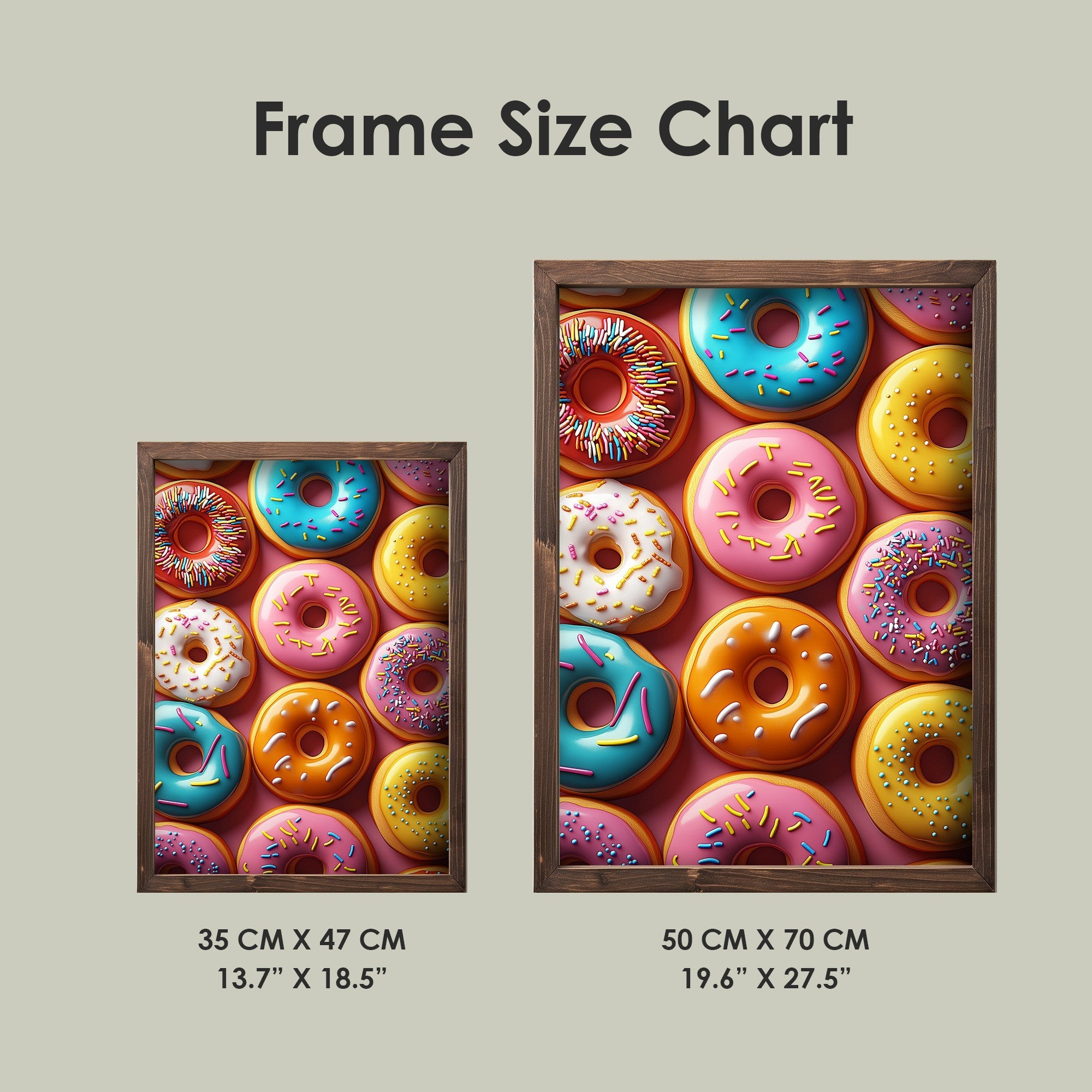 Quadro Decorativo MDF Emoldurado Multicolor 35x47cm - Impressão UV em Madeira de Pinho