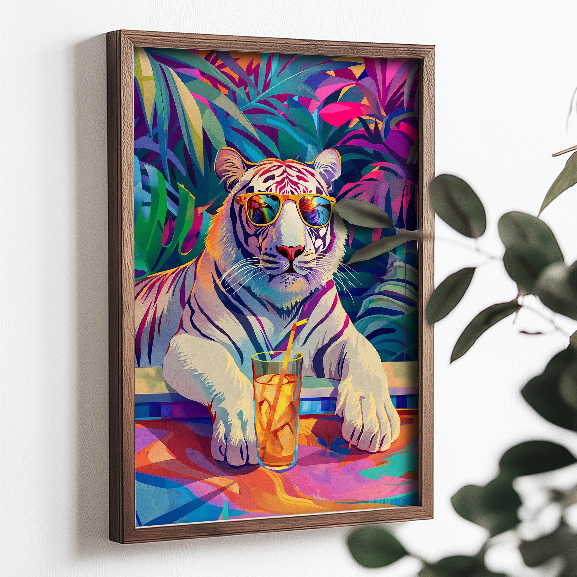 Quadro Decorativo MDF Multicolor com Moldura de Pinho - TUN105-L 35x47cm