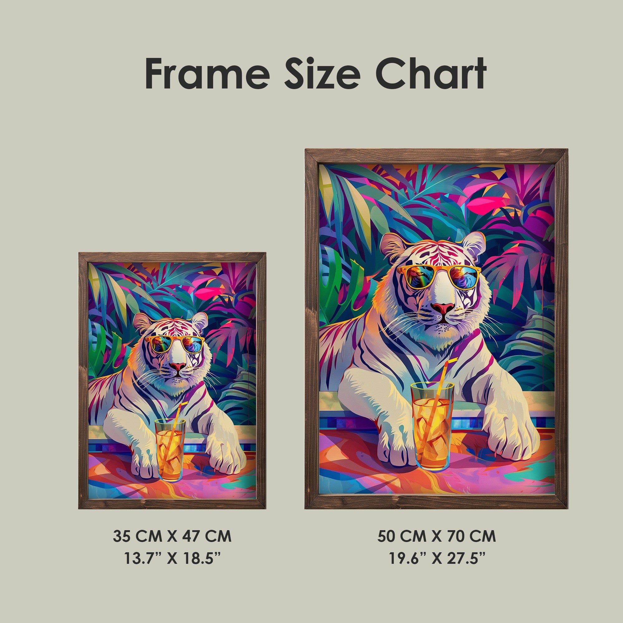 Quadro Decorativo MDF Multicolor com Moldura de Pinho - TUN105-L 35x47cm