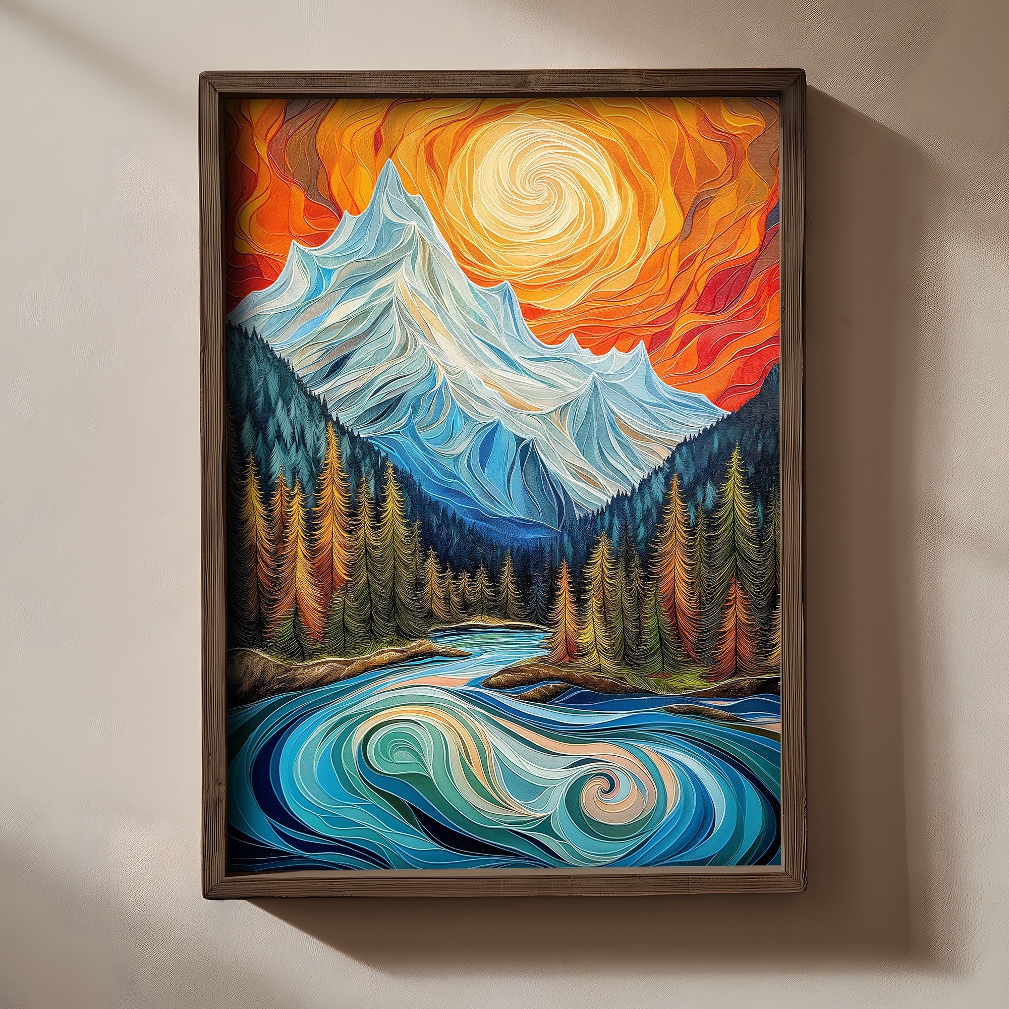 Quadro Decorativo MDF Emoldurado Multicolor TUN108-L - Impressão UV em Madeira de Pinho 35x47cm