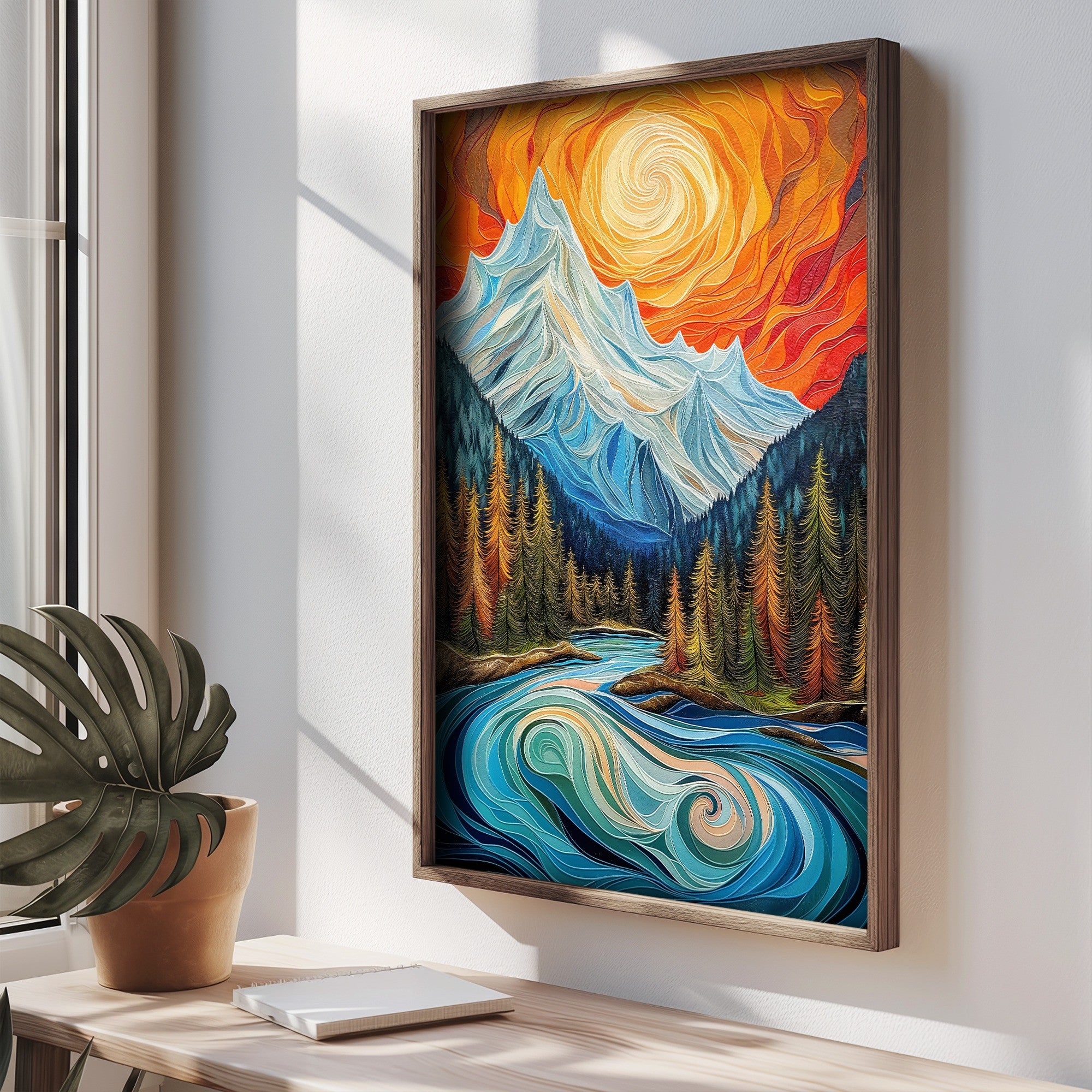 Quadro Decorativo MDF Emoldurado Multicolor TUN108-L - Impressão UV em Madeira de Pinho 35x47cm