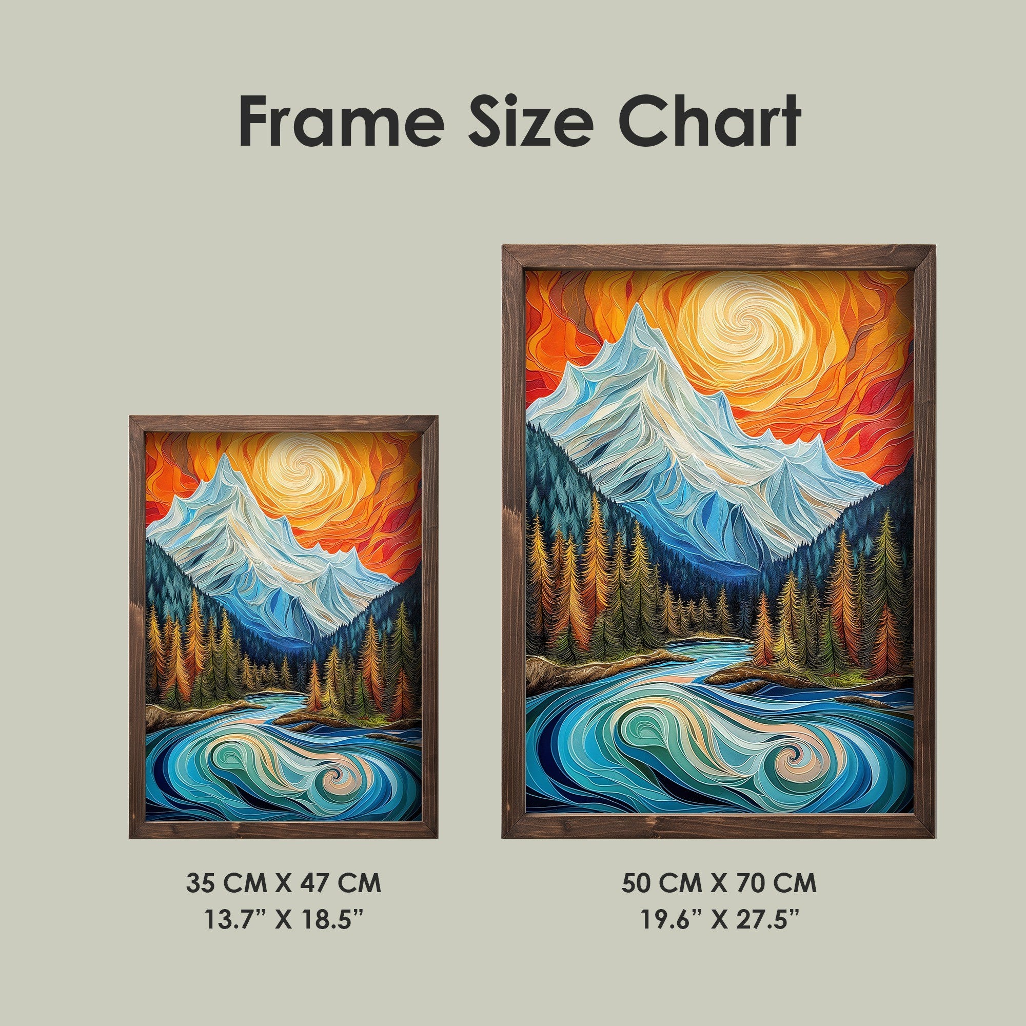 Quadro Decorativo MDF Emoldurado Multicolor TUN108-L - Impressão UV em Madeira de Pinho 35x47cm