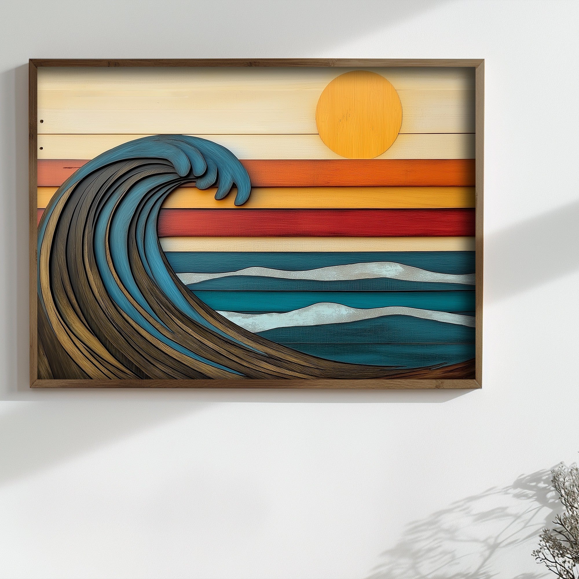 Quadro Decorativo MDF Emoldurado Multicolor TUN120-L - Impressão UV em Madeira de Pinho 35x47cm