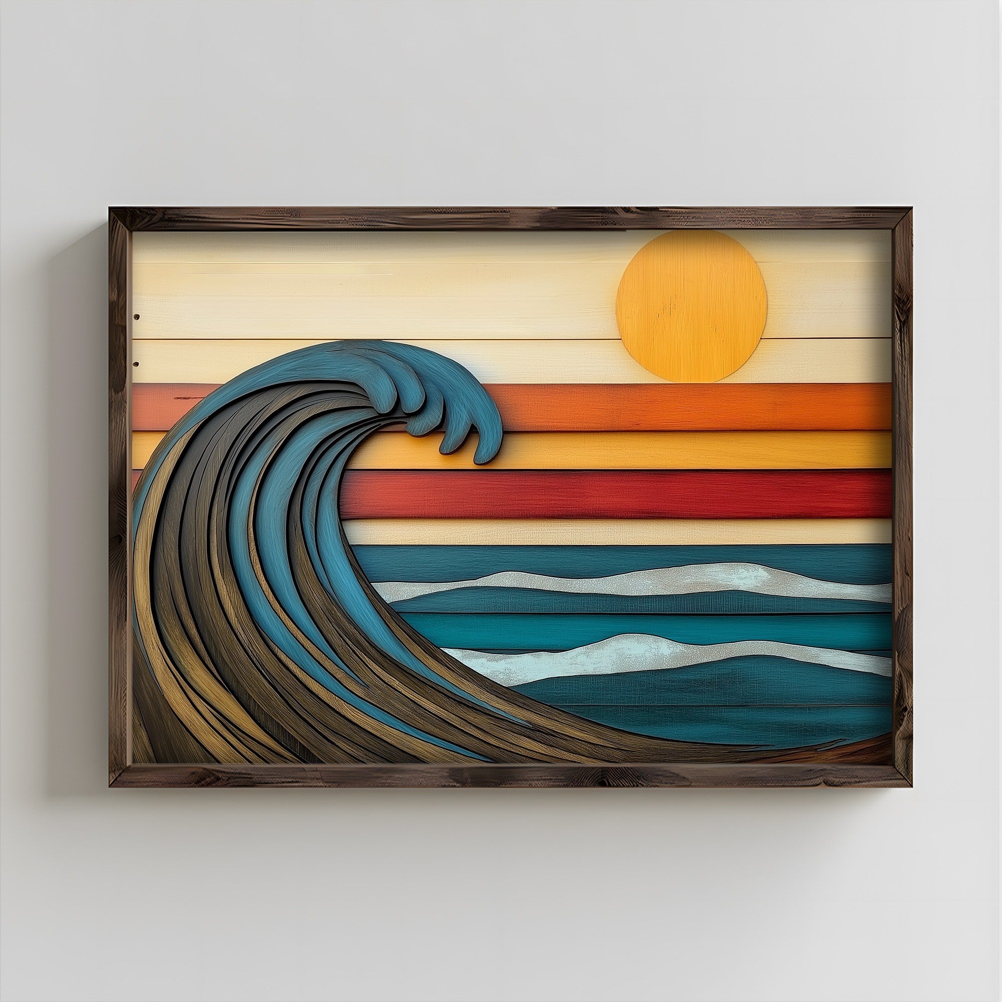 Quadro Decorativo MDF Emoldurado Multicolor TUN120-L - Impressão UV em Madeira de Pinho 35x47cm