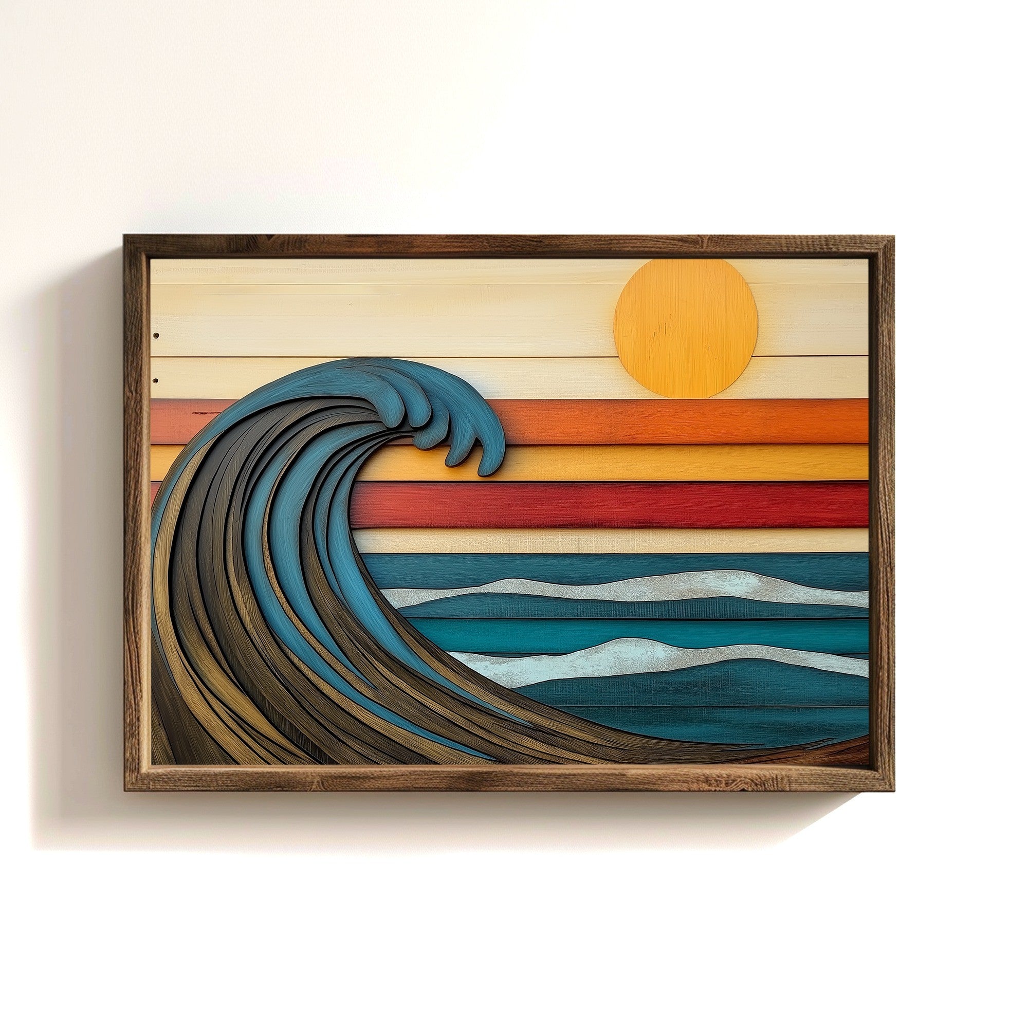 Quadro Decorativo MDF Emoldurado Multicolor TUN120-L - Impressão UV em Madeira de Pinho 35x47cm