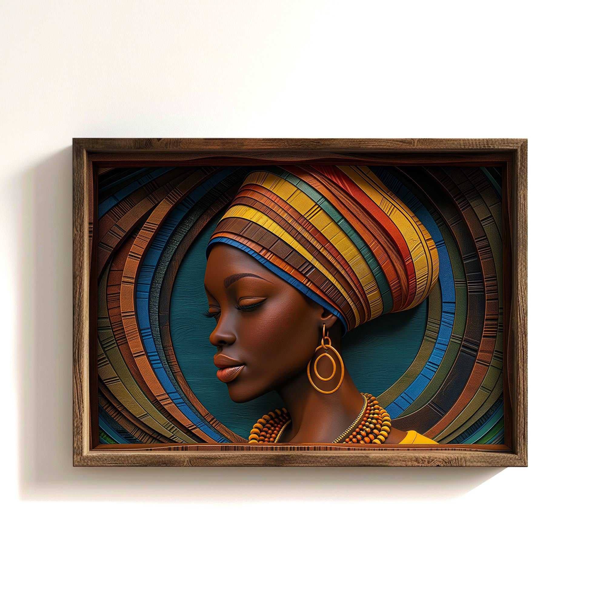 Quadro Decorativo MDF Emoldurado Multicolor TUN122-L - Impressão UV em Madeira de Pinho 35x47cm