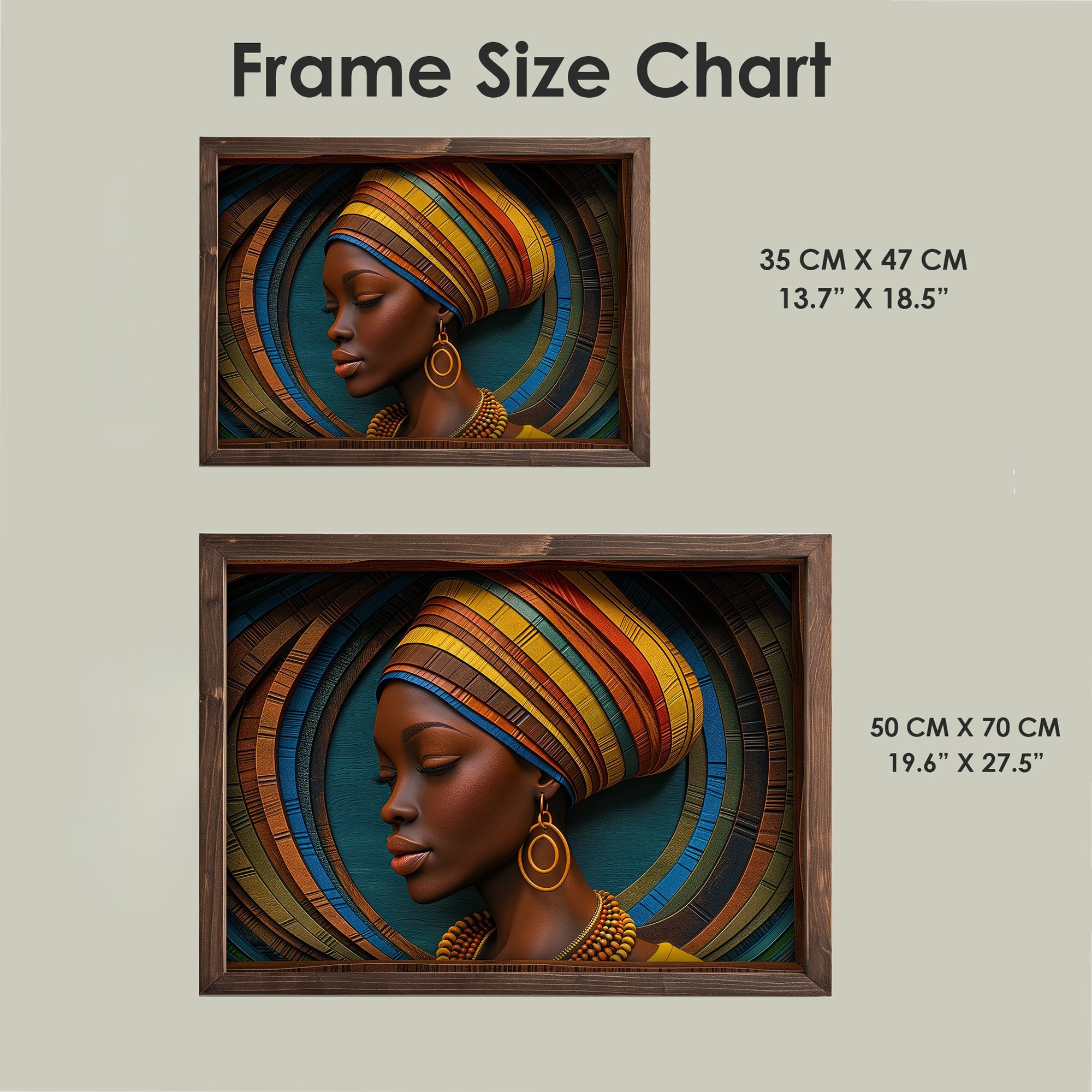 Quadro Decorativo MDF Emoldurado Multicolor TUN122-L - Impressão UV em Madeira de Pinho 35x47cm