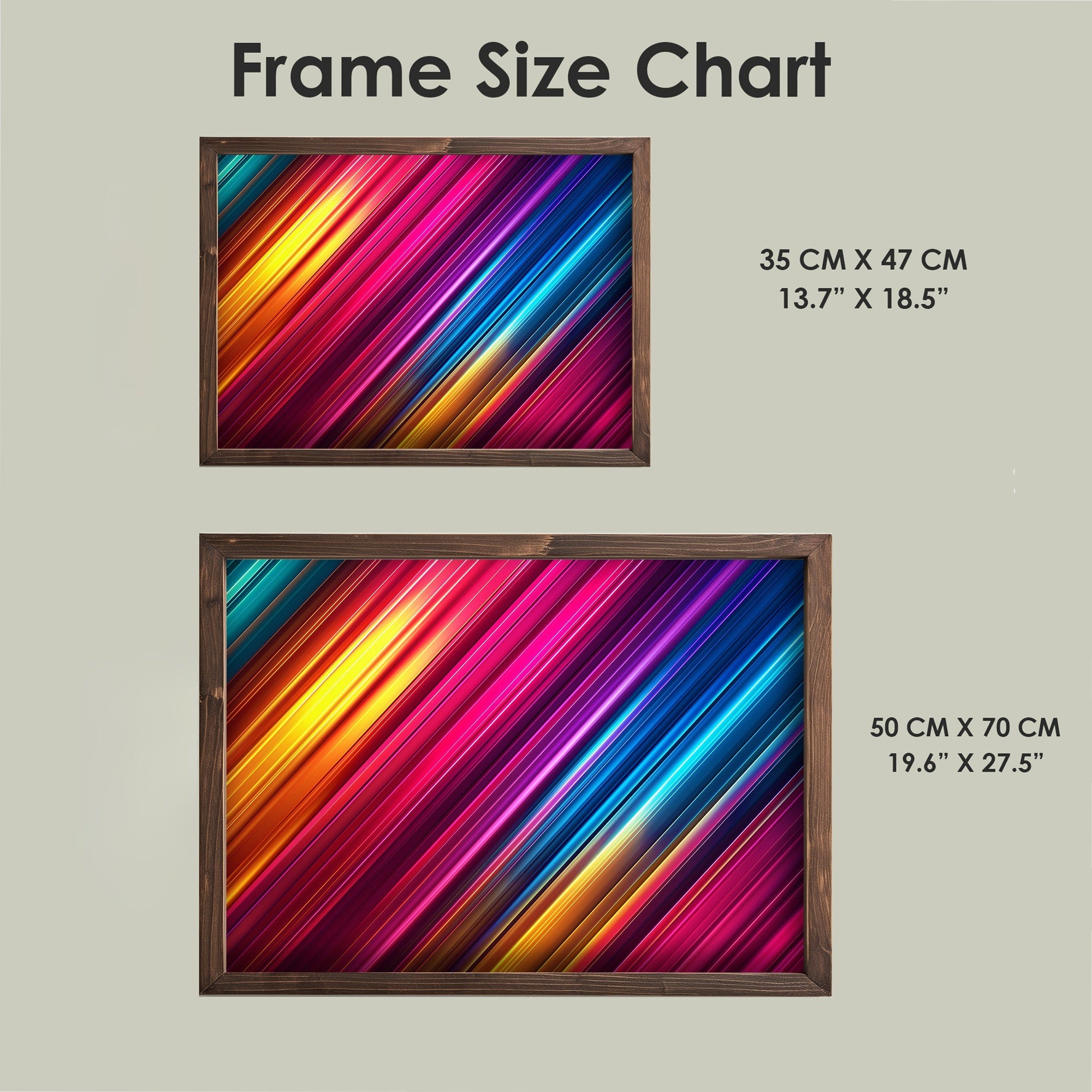 Quadro Decorativo MDF Emoldurado Multicolor TUN123-L - Impressão UV em Madeira de Pinho 35x47cm