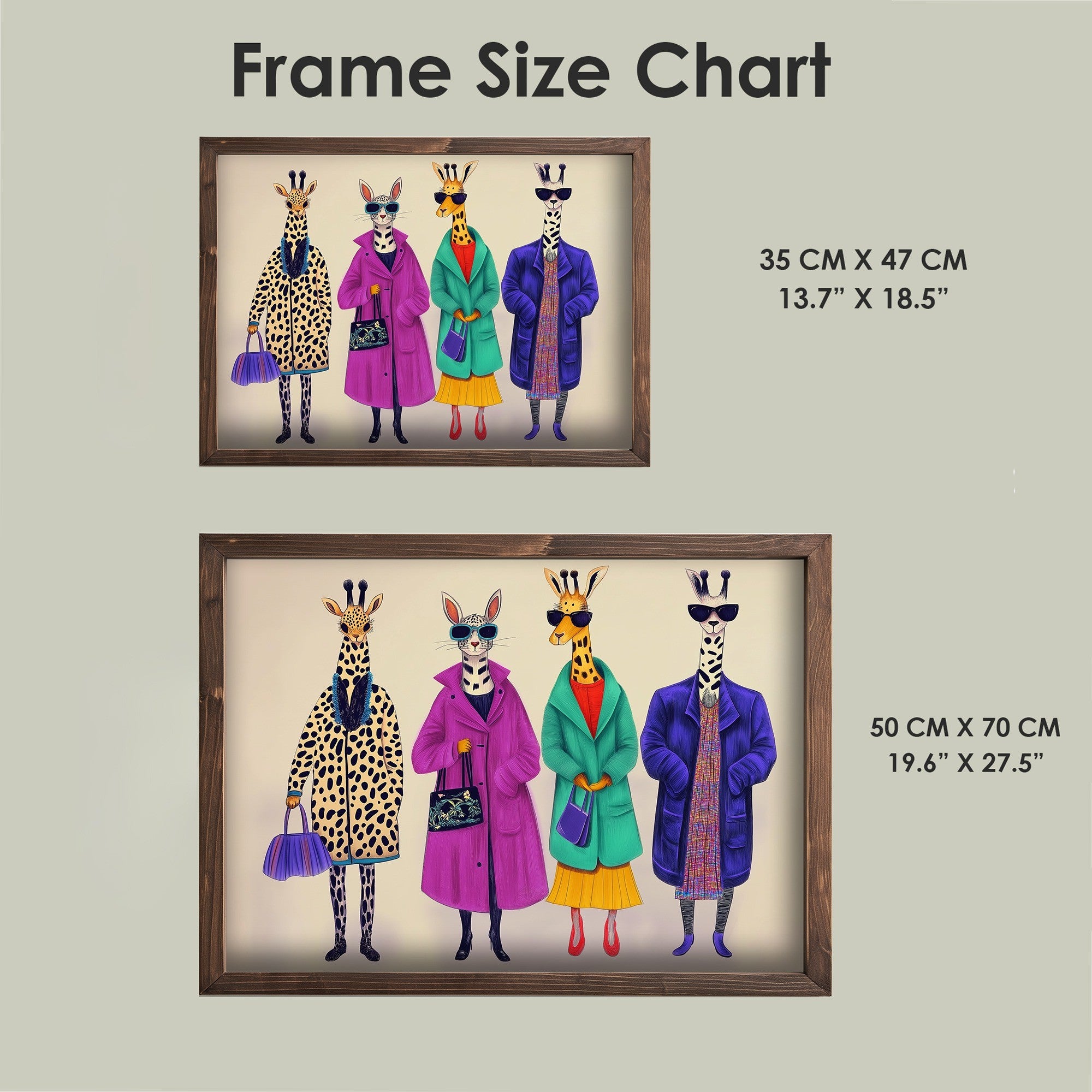 Quadro Decorativo MDF Emoldurado Multicolor TUN130-L - Impressão UV em Madeira de Pinho 35x47cm