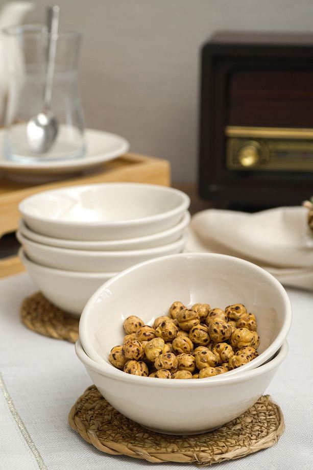 Conjunto de tigelas para aperitivos (6 peças)-Hayal Cerez-Branco