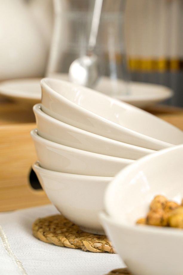 Conjunto de tigelas para aperitivos (6 peças)-Hayal Cerez-Branco