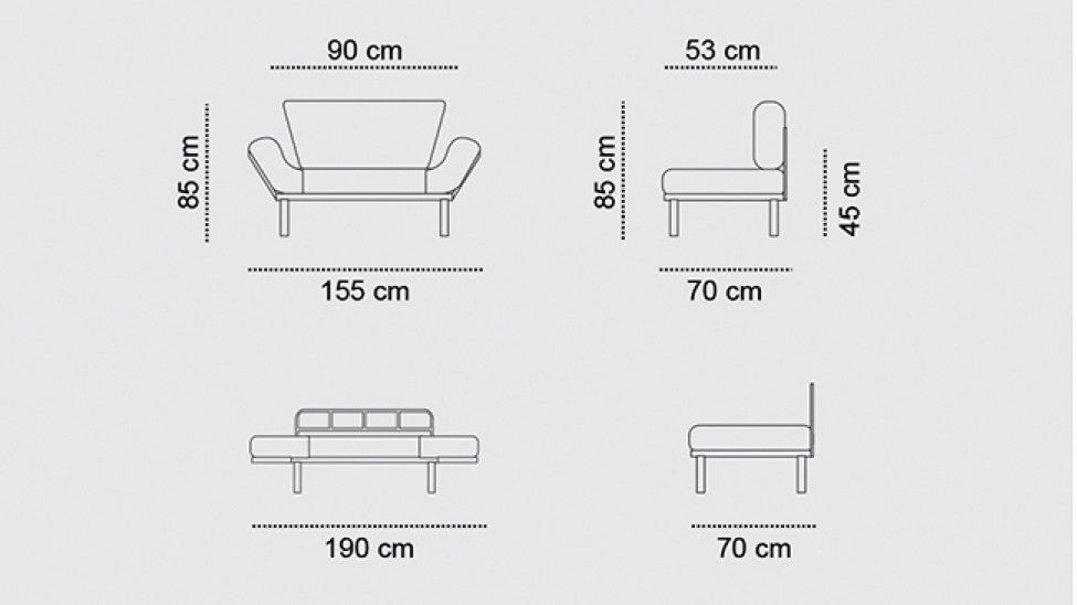 Sofá-cama elegante de 2 lugares, microfibra preta, 155 cm | Estrutura 100% metálica, espuma de alto DNS, fácil de limpar | Perfeito para espaços modernos, boêmios e industriais