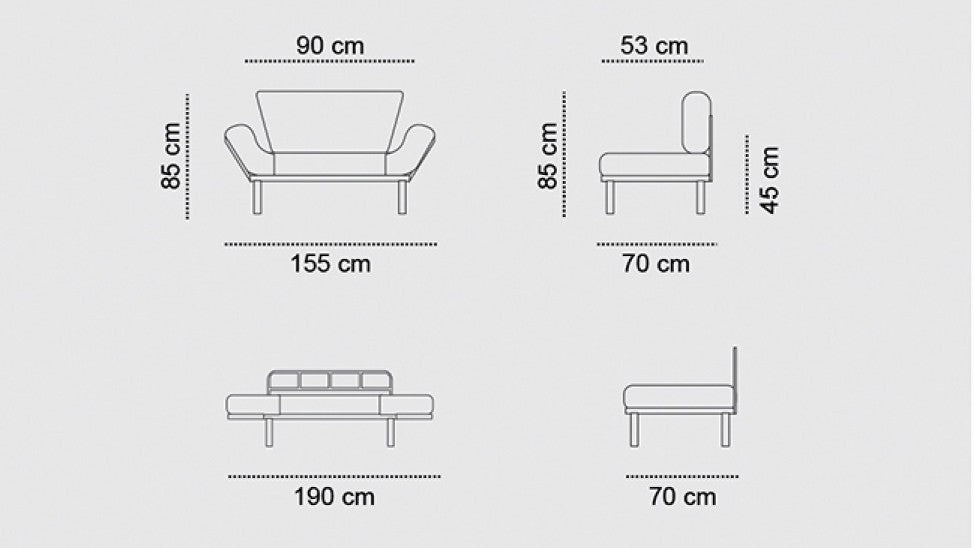 Sofá-cama elegante de 2 lugares, microfibra creme, 155 cm | Estrutura 100% metálica, espuma de alto DNS, fácil de limpar | Perfeito para espaços modernos, boêmios e industriais