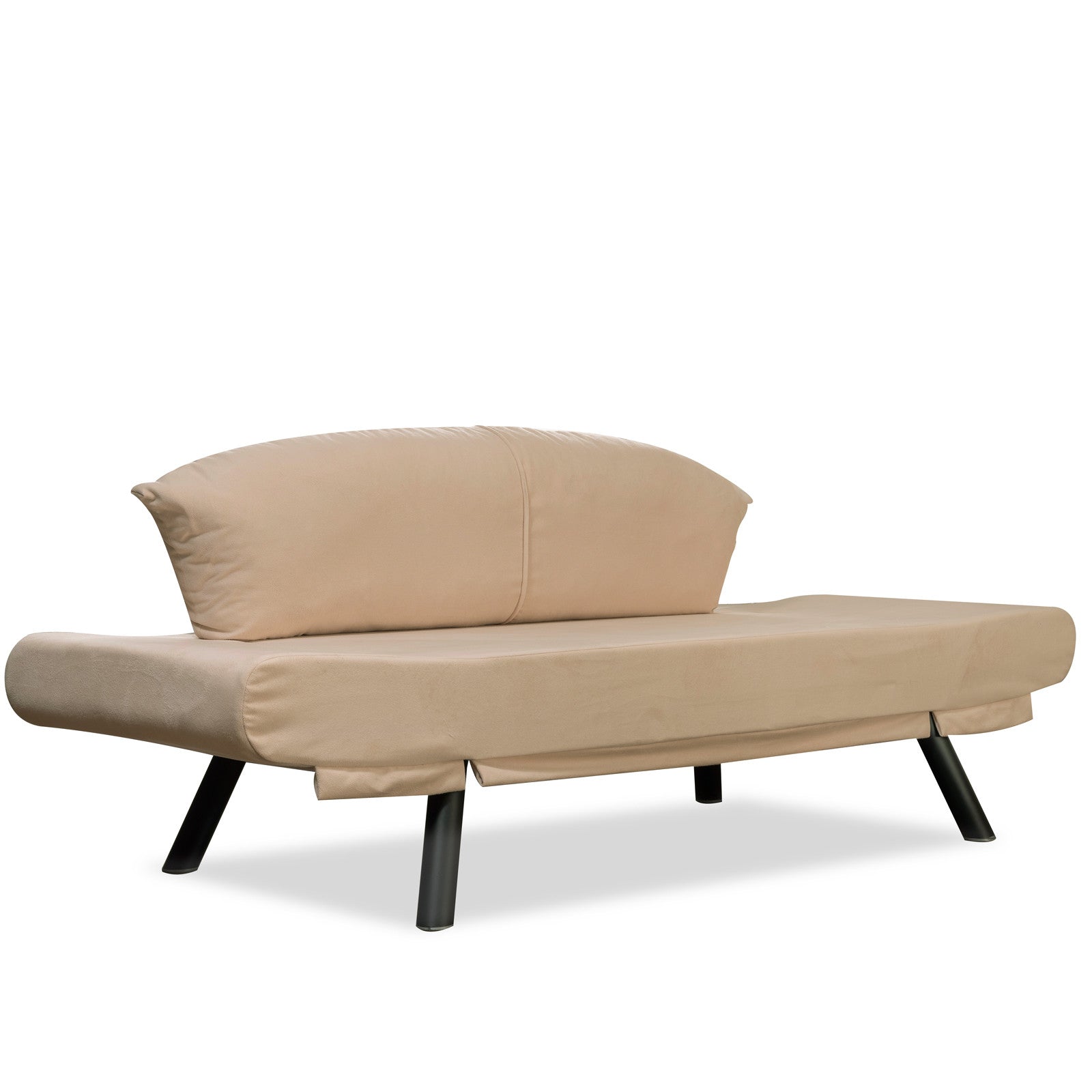 Sofá-cama elegante de 2 lugares, cor creme, 177 x 87 x 75 cm | Estrutura 100% metálica, tecido fácil de limpar, braços multiposições, peso máximo de 200 kg | Perfeito para espaços de convivência modernos