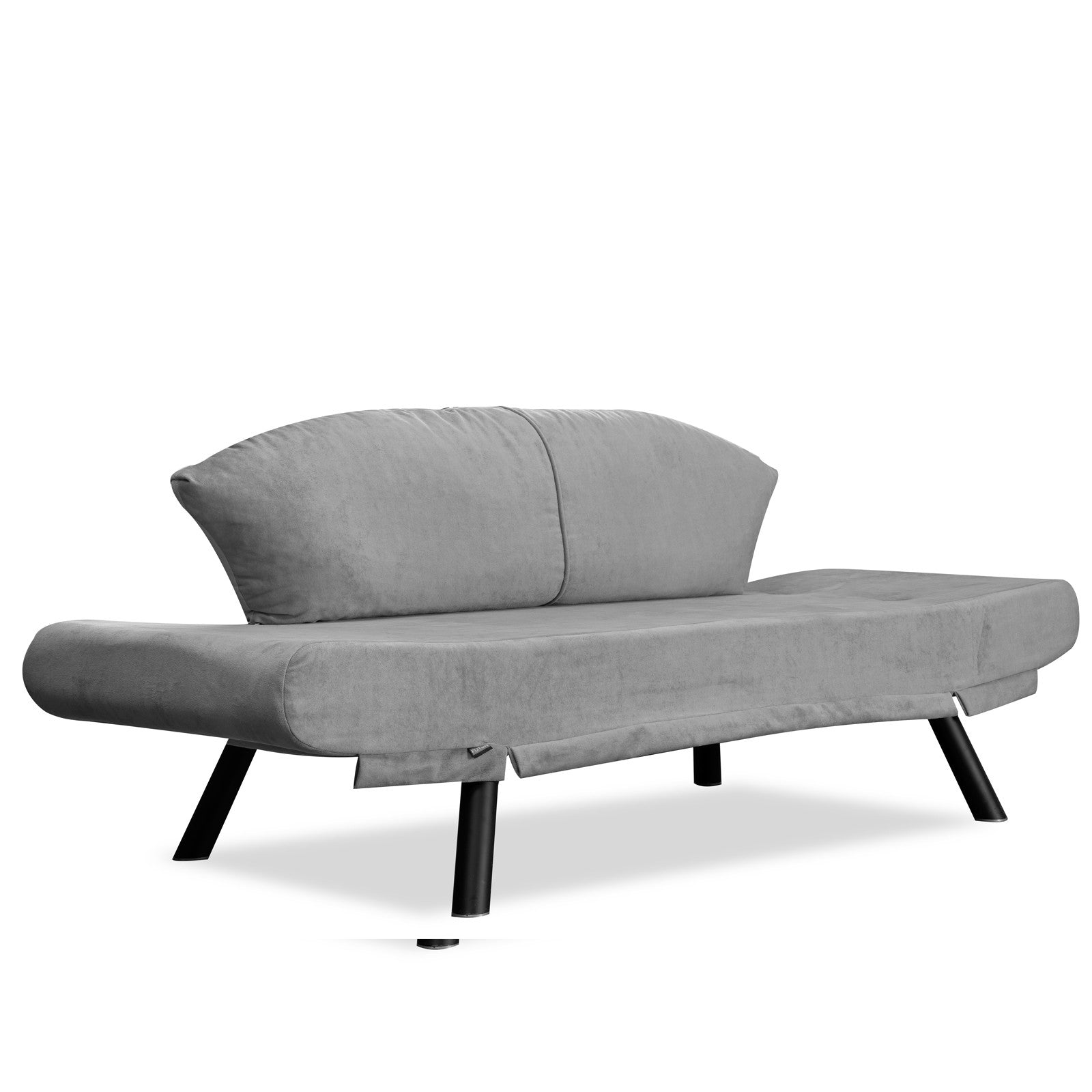 Sofá-cama elegante de 2 lugares, cinza, 177 cm | Estrutura 100% metálica, tecido fácil de limpar, braços multiposições | Perfeito para salas de estar modernas e quartos de hóspedes