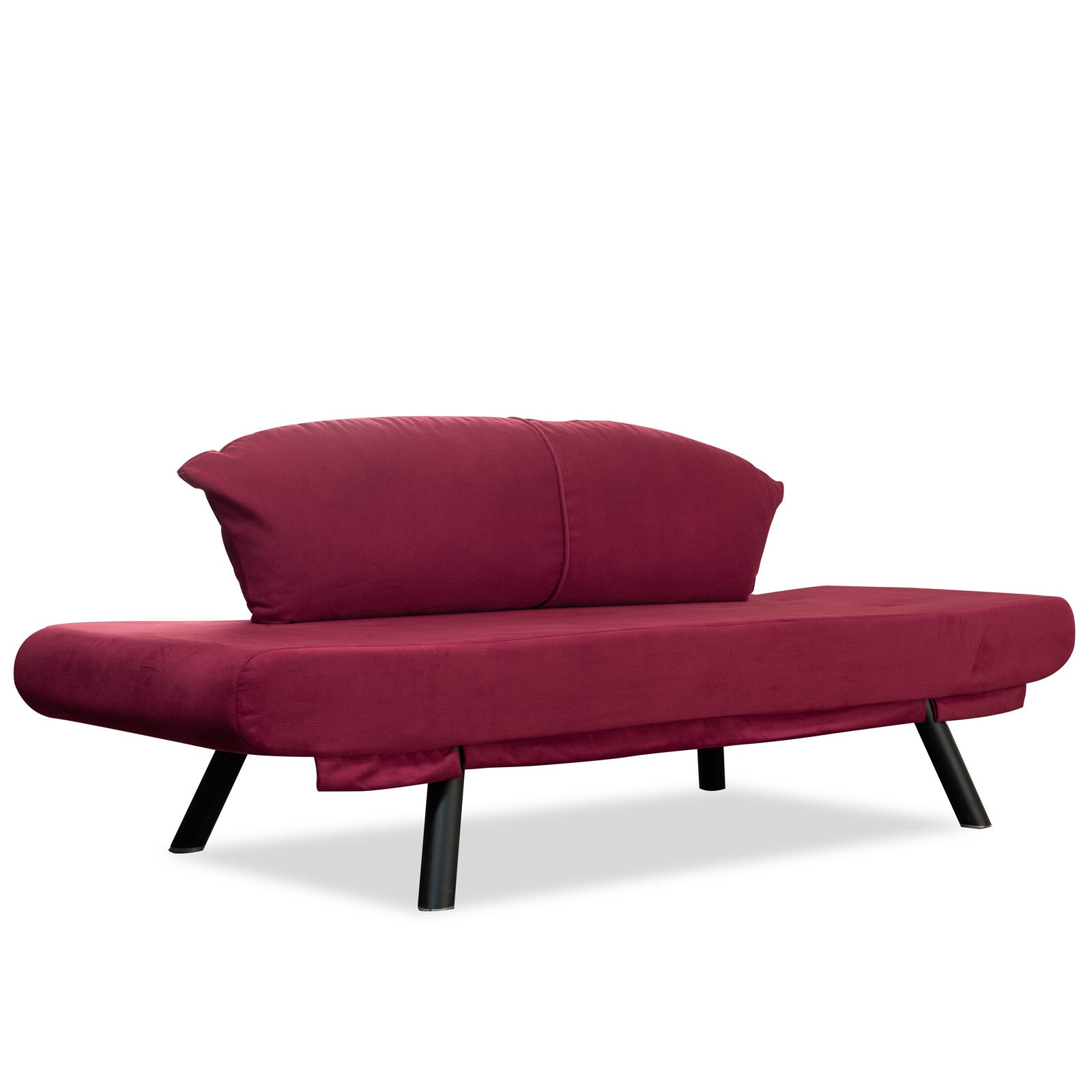 Sofá-cama moderno de 2 lugares, marrom, 177 x 87 x 75 cm | Estrutura 100% metálica, tecido fácil de limpar, braços multiposições, capacidade para 200 kg | Elegante e funcional