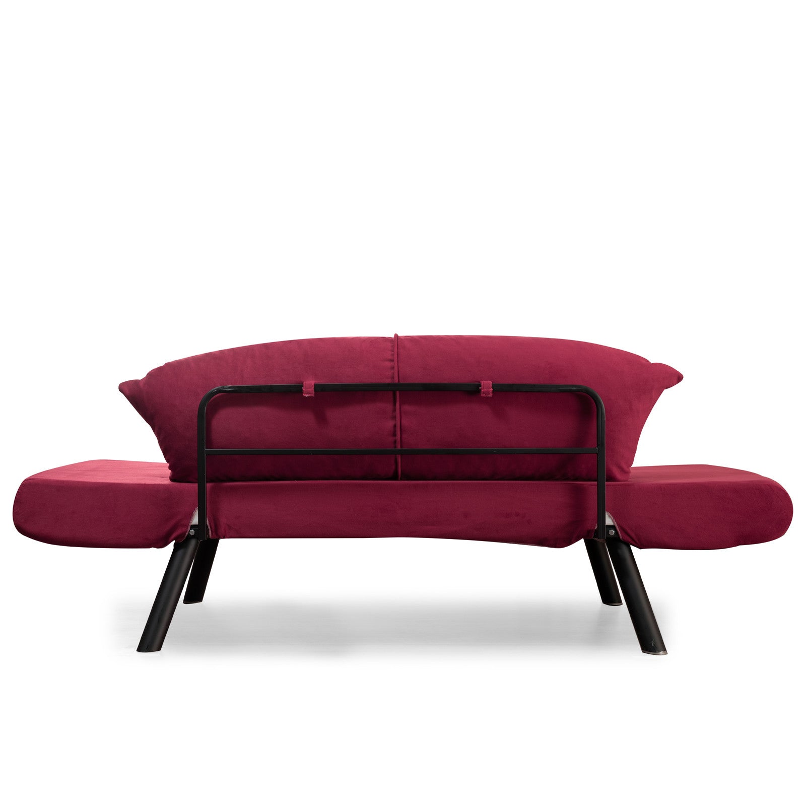 Sofá-cama moderno de 2 lugares, marrom, 177 x 87 x 75 cm | Estrutura 100% metálica, tecido fácil de limpar, braços multiposições, capacidade para 200 kg | Elegante e funcional