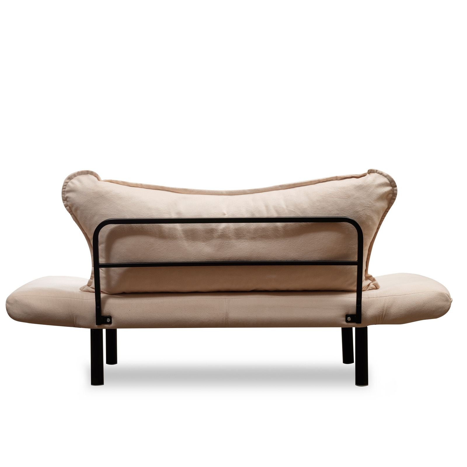 Sofá-cama moderno de 2 lugares, creme, 150 cm | Estrutura 100% metálica, tecido fácil de limpar, braços multiposições, capacidade de 200 kg | Elegante e funcional para casa e hotel