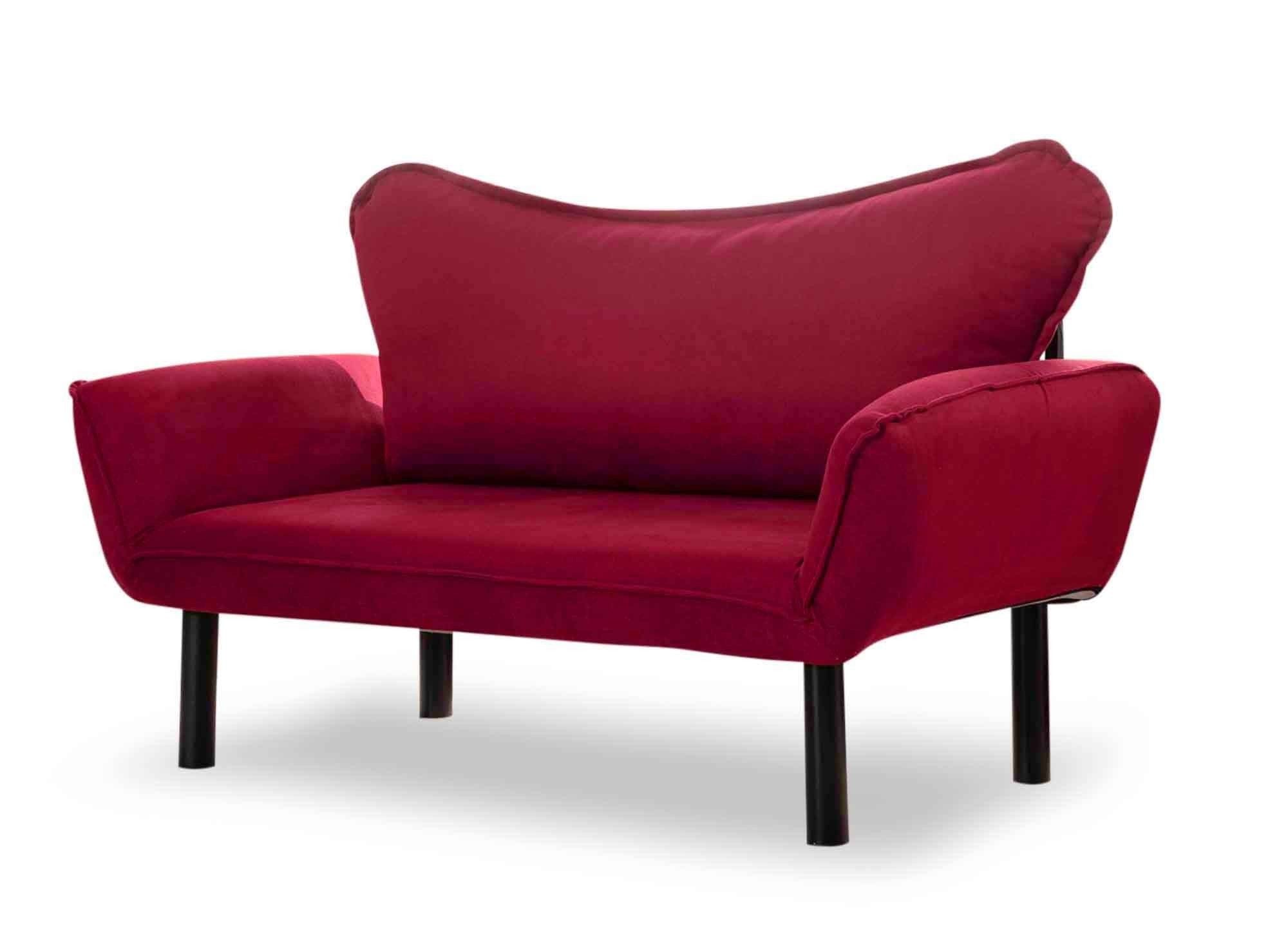 Sofá-cama moderno de 2 lugares, marrom, 150 cm | Estrutura 100% metálica, tecido fácil de limpar, braços multiposições, peso máximo de 200 kg | Elegante e funcional para casa e hotel
