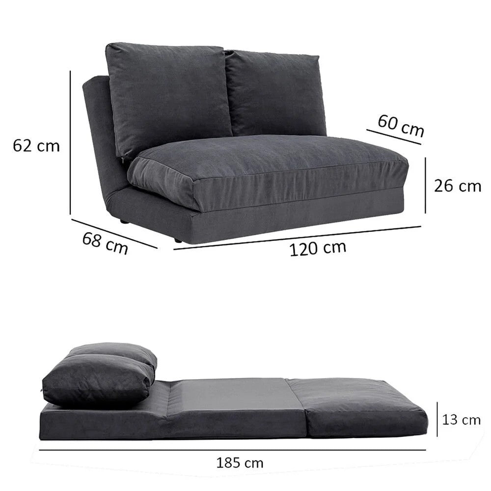 Sofá-cama de 2 lugares-Taida-Cinza
