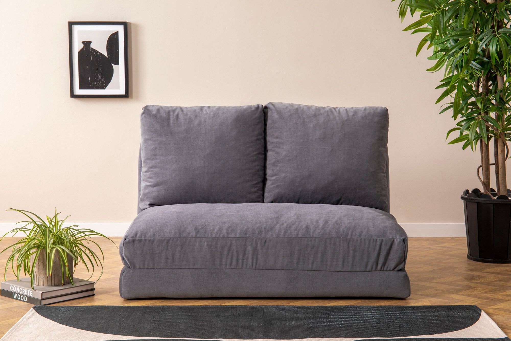 Sofá-cama de 2 lugares-Taida-Cinza
