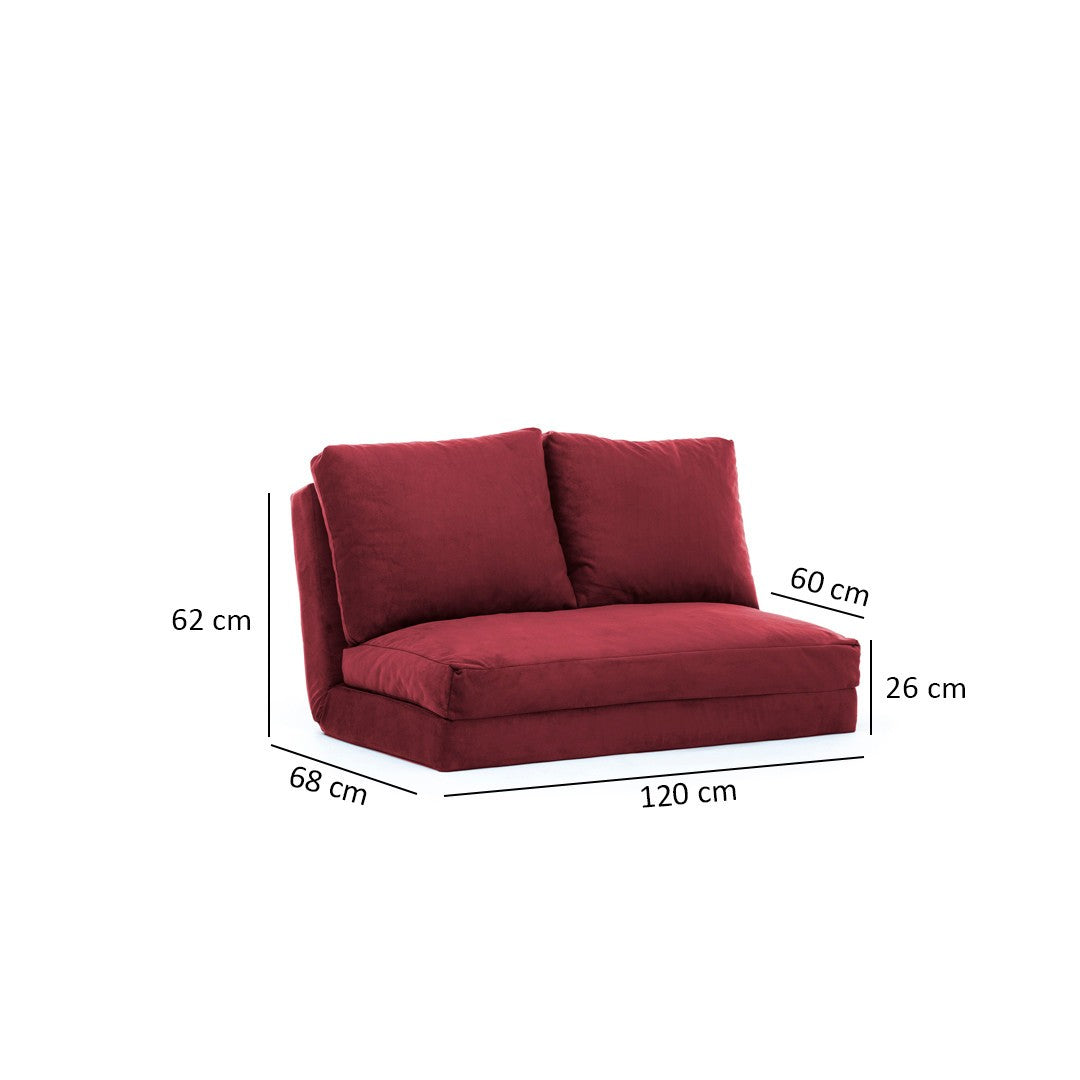 Sofá-cama de 2 lugares-Taida-Marrom