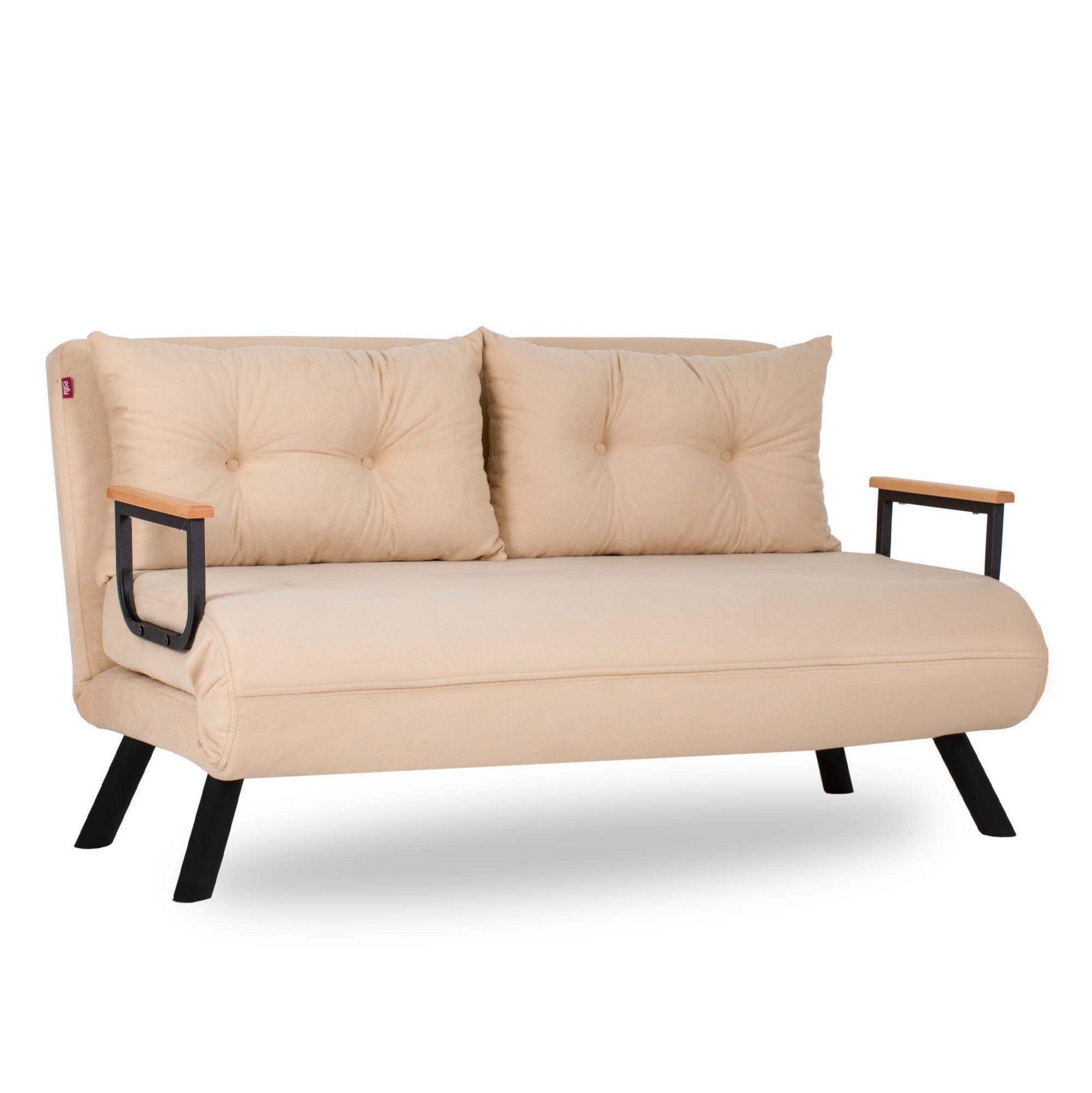 Sofá-cama de 2 lugares-Sando-Creme