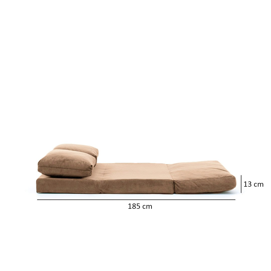 Sofá-cama de 2 lugares-Taida-Castanho Claro