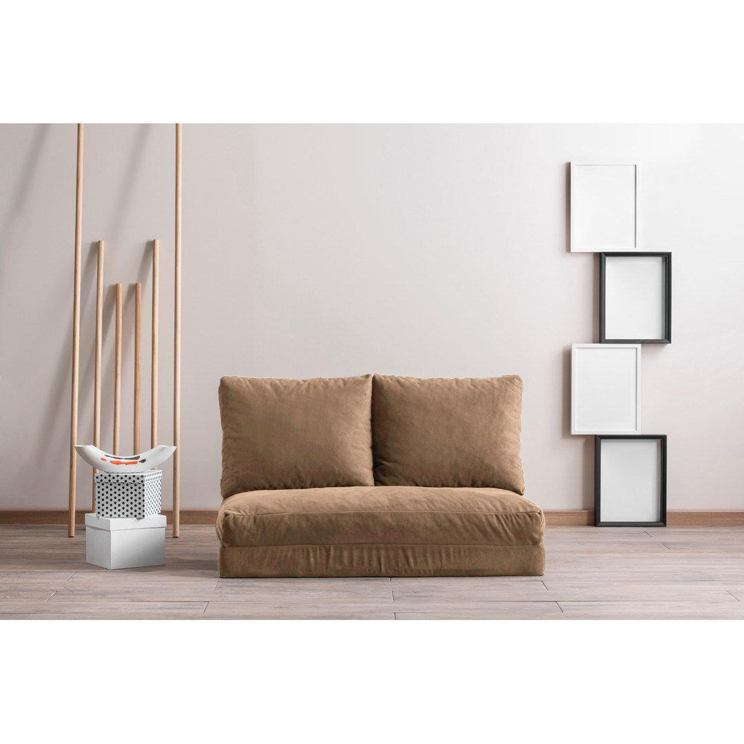 Sofá-cama de 2 lugares-Taida-Castanho Claro