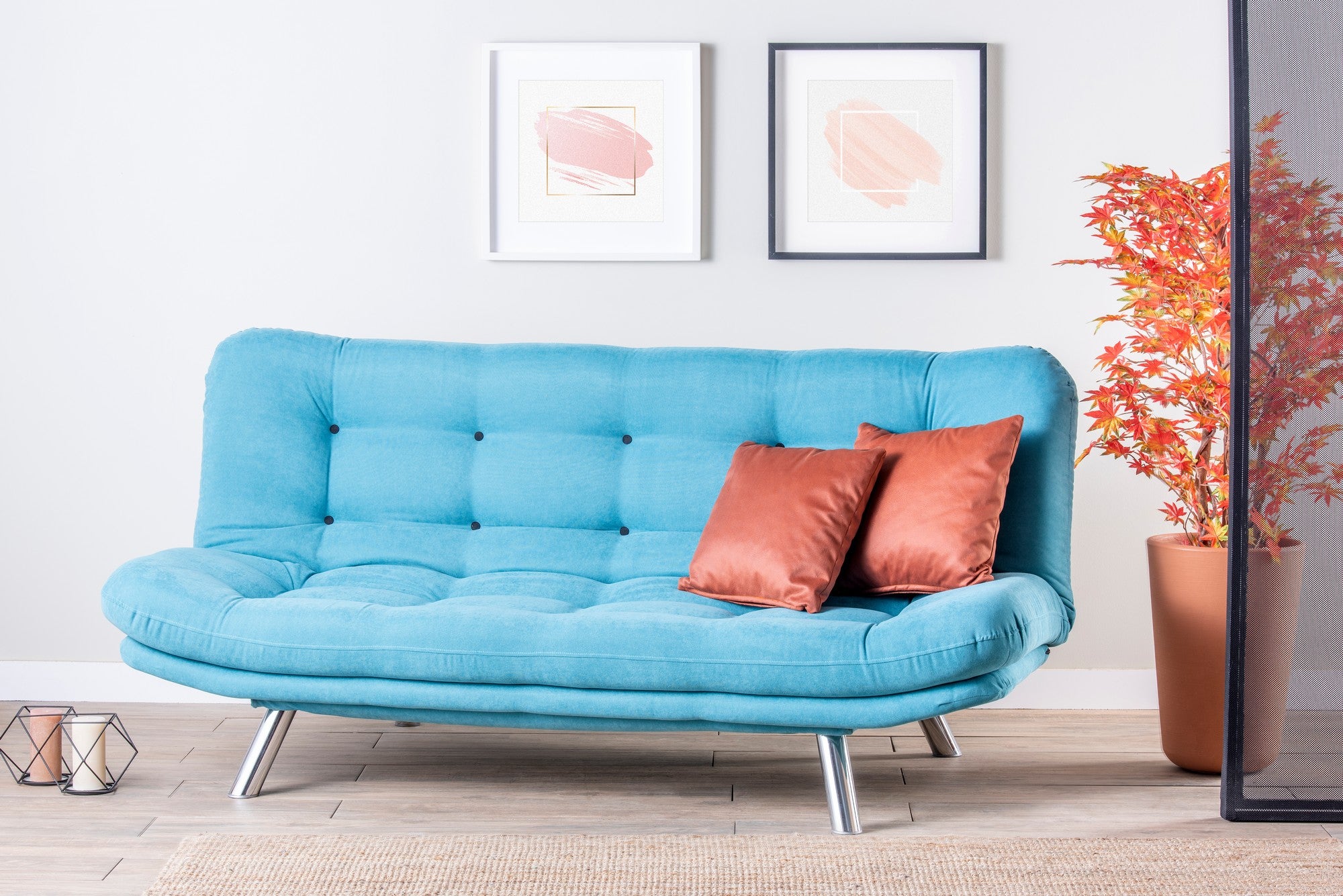 Sofá-cama de 3 lugares-Misa-Turquesa
