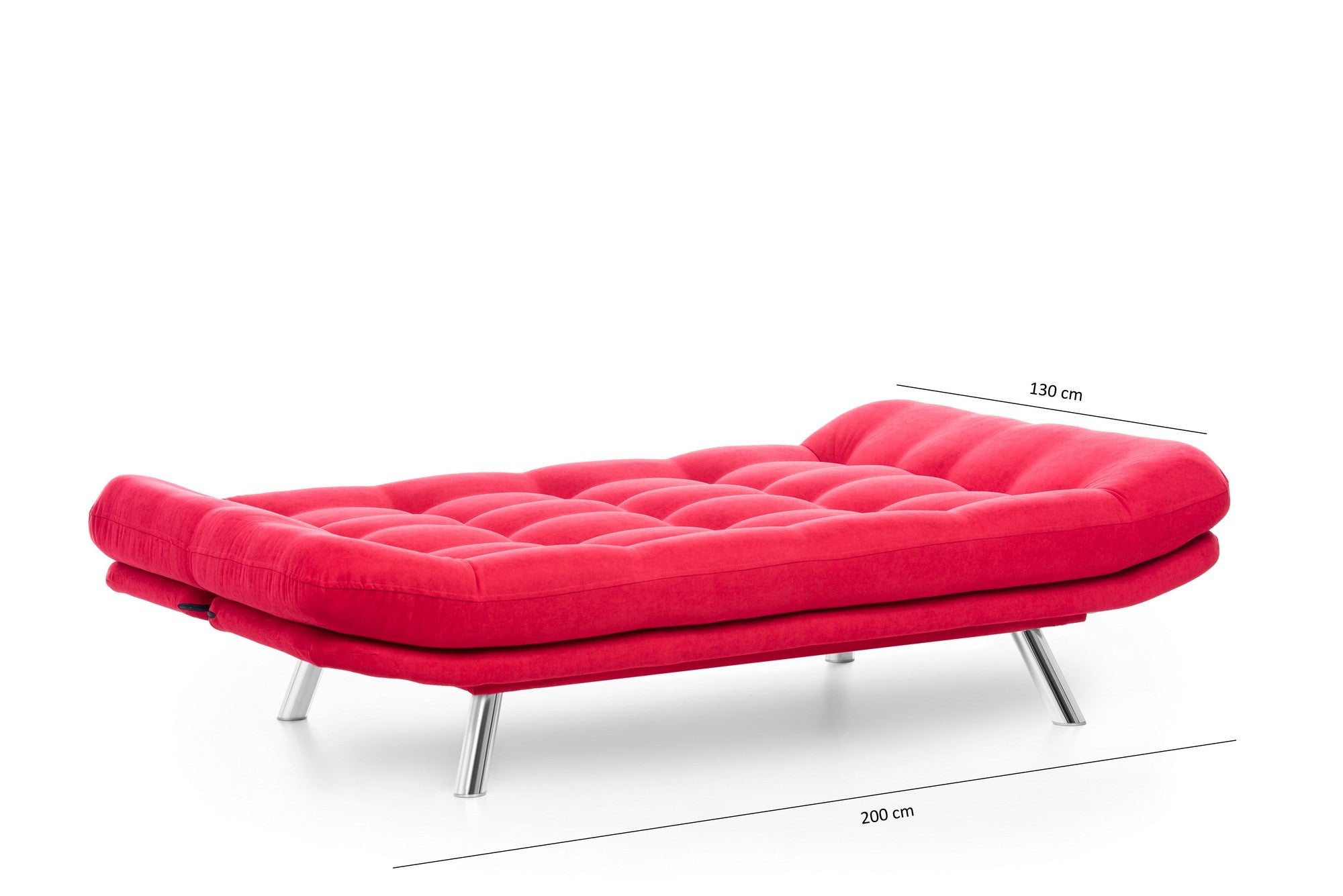 Sofá-cama de 3 lugares-Misa-Vermelho