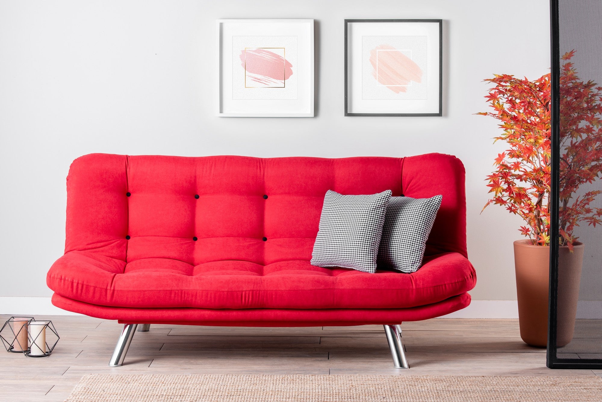Sofá-cama de 3 lugares-Misa-Vermelho