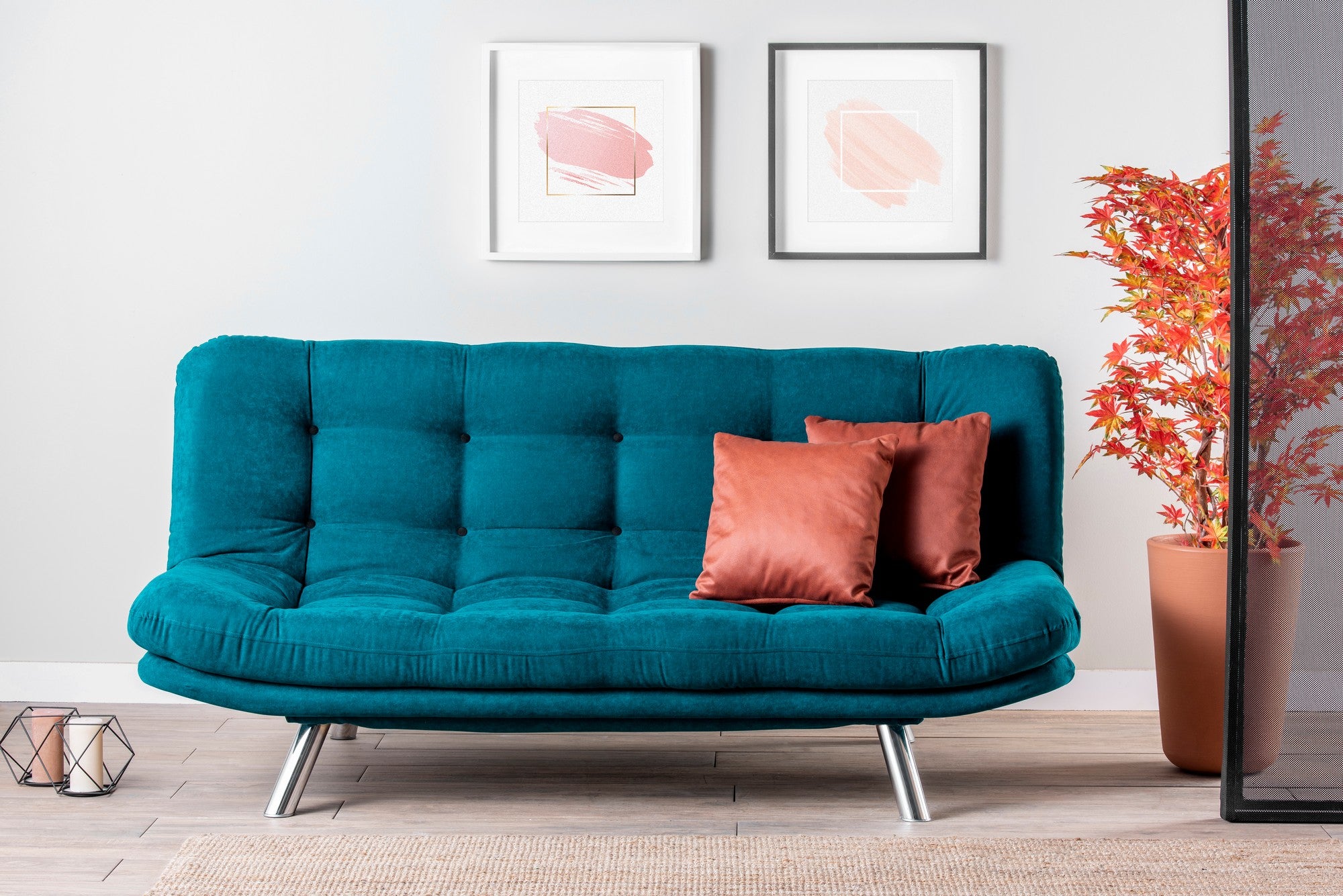 Conjunto de Mobiliário de Sala de Estar Eylül – Branco – Medidas Variadas