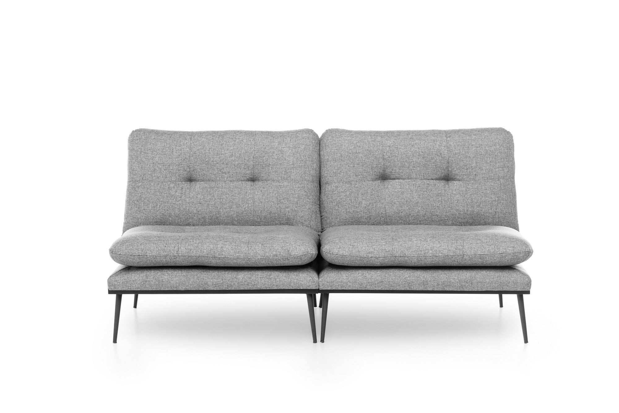Sofá-cama moderno de 3 lugares, tecido de poliéster cinza, 180 cm | Estrutura 100% metálica, encosto ajustável em 4 níveis, capacidade de 300 kg | Design elegante e funcional