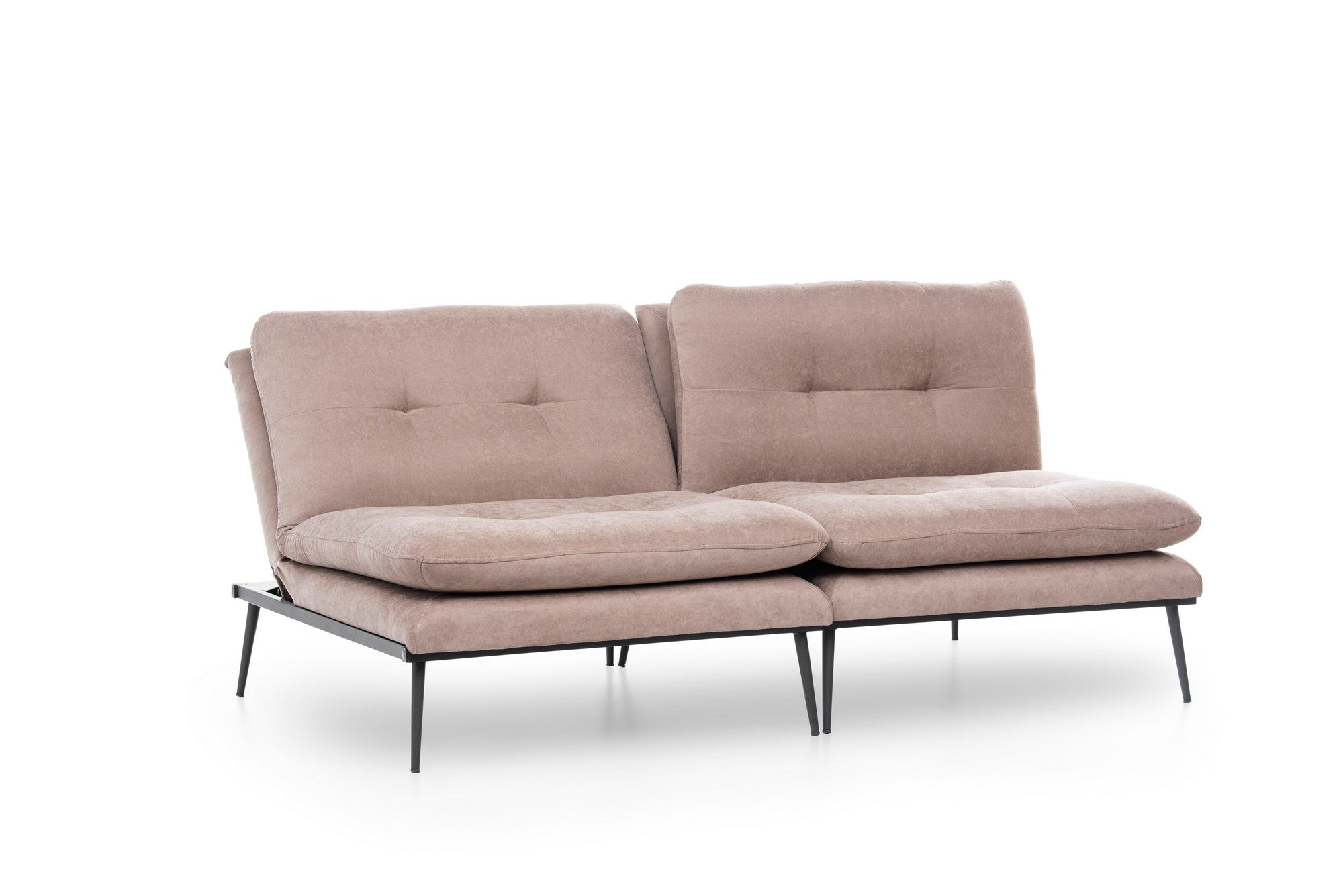 Sofá-cama moderno de 3 lugares, cor vison, 180 cm | Estrutura 100% metálica, encosto ajustável, capacidade para 300 kg | Elegante e funcional para residências e hotéis