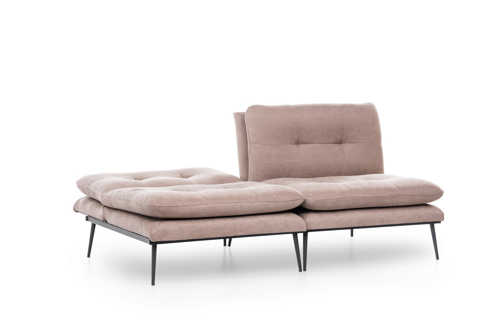 Sofá-cama moderno de 3 lugares, cor vison, 180 cm | Estrutura 100% metálica, encosto ajustável, capacidade para 300 kg | Elegante e funcional para residências e hotéis
